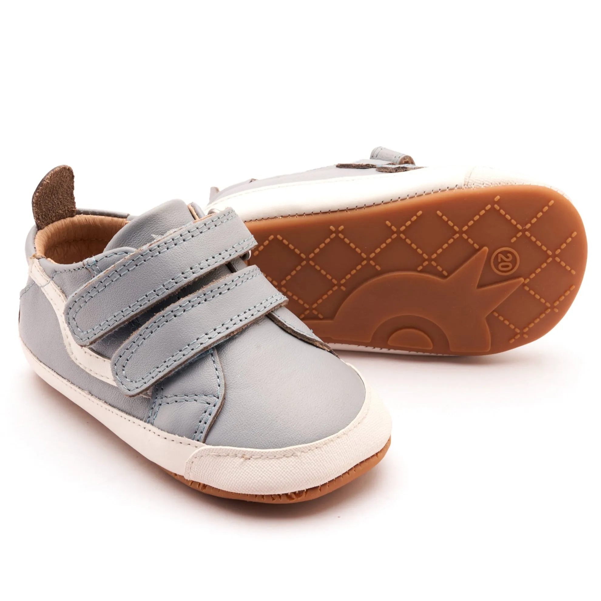 Old Soles Boy's Squiggle Bub Casual Shoes - Dusty Blue / Snow soft soul