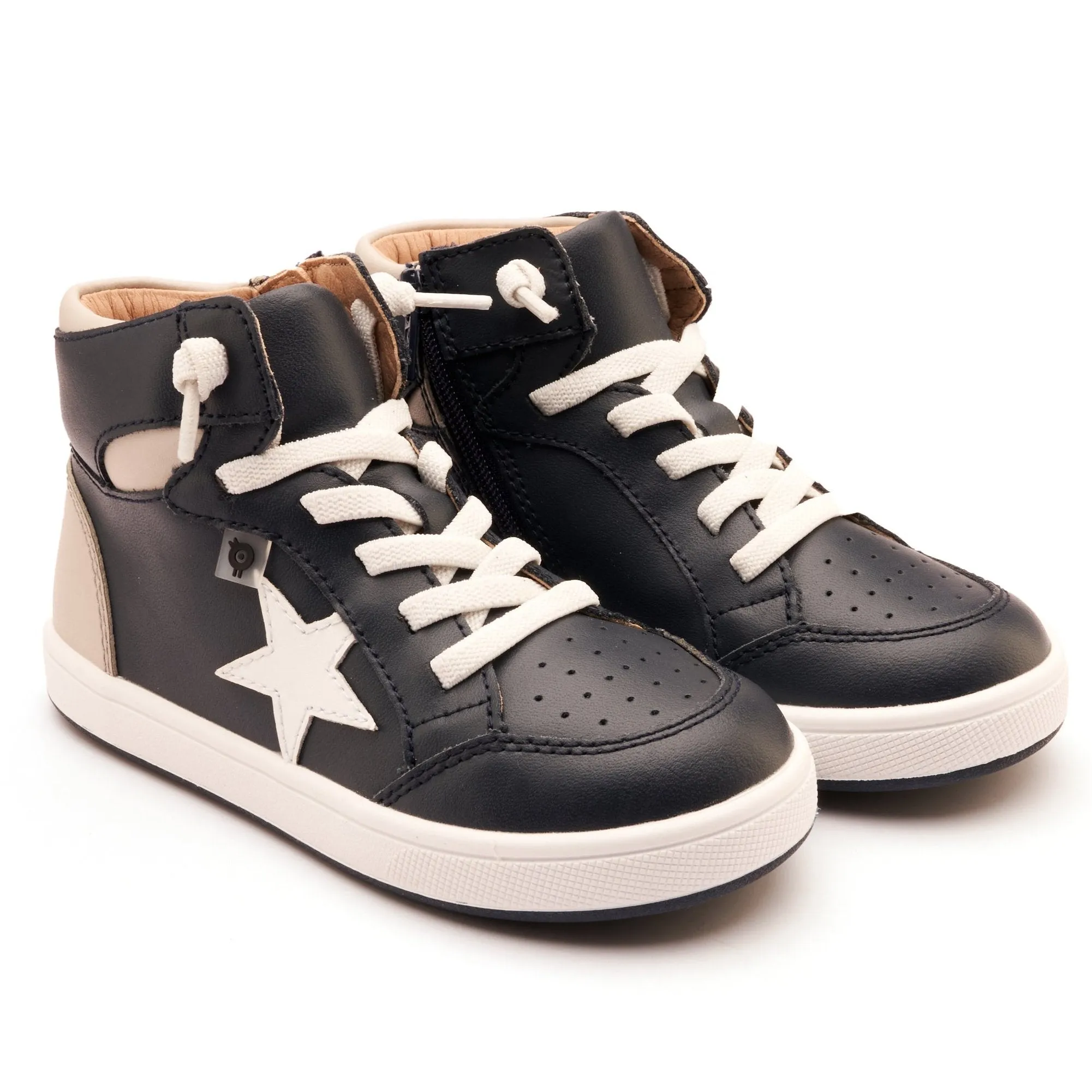 Old Soles Boy's Starling Casual Shoes - Navy / Gris / Snow soft frame