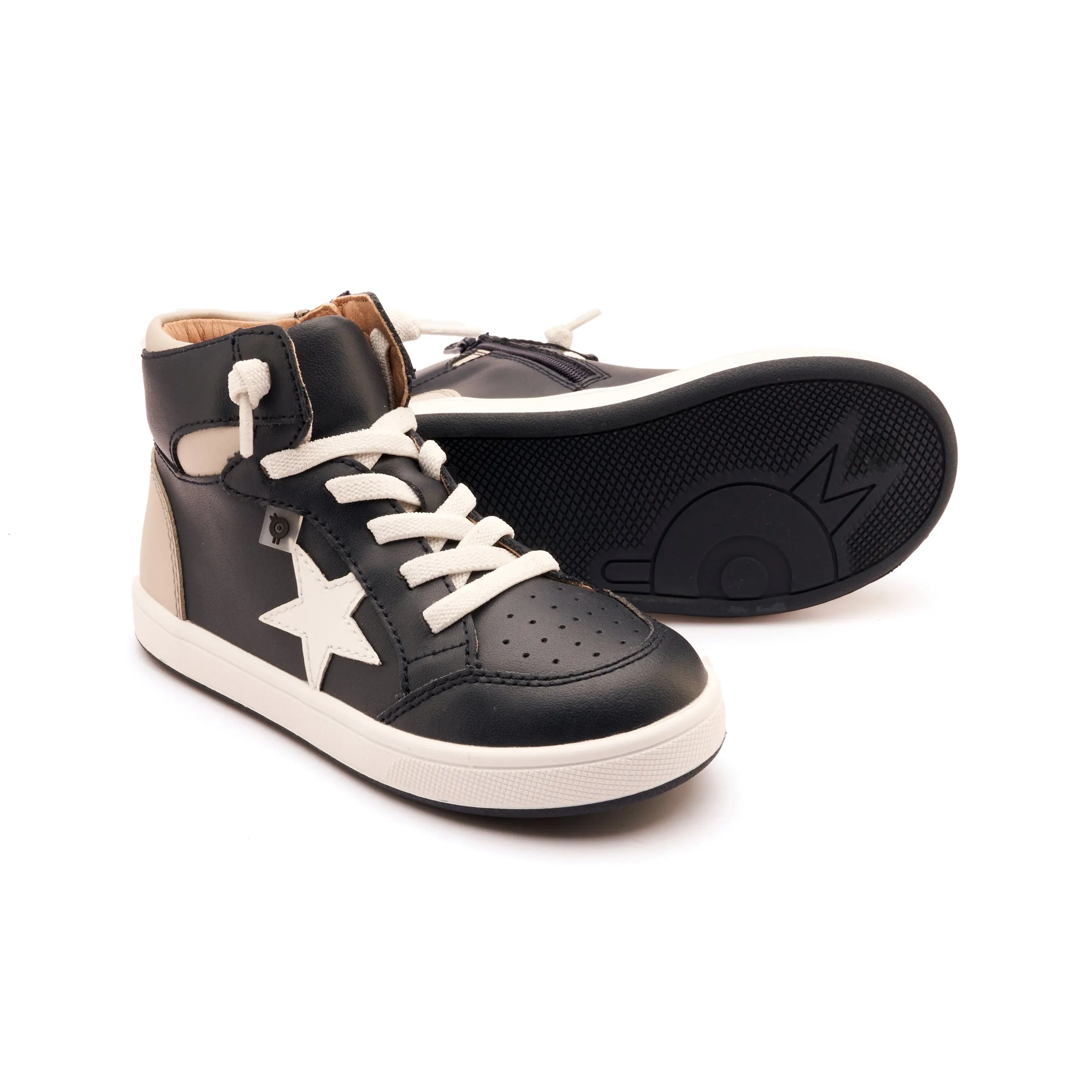 Old Soles Boy's Starling Casual Shoes - Navy / Gris / Snow meet friend