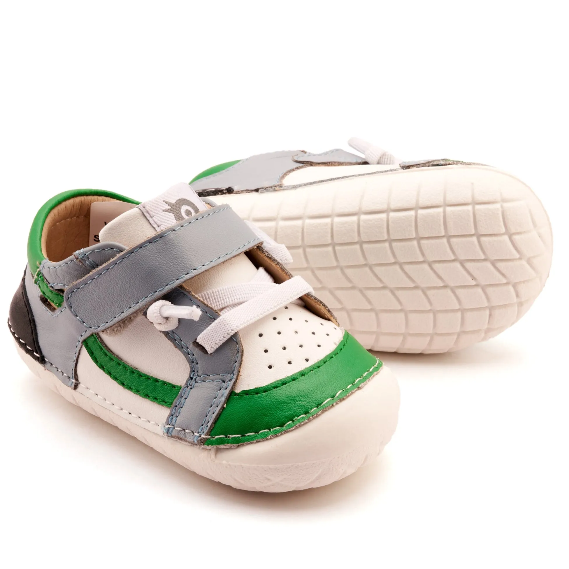 Old Soles Boy's Windy Pave Casual Shoes - Snow / Dusty Blue / Neon Green / Black all day