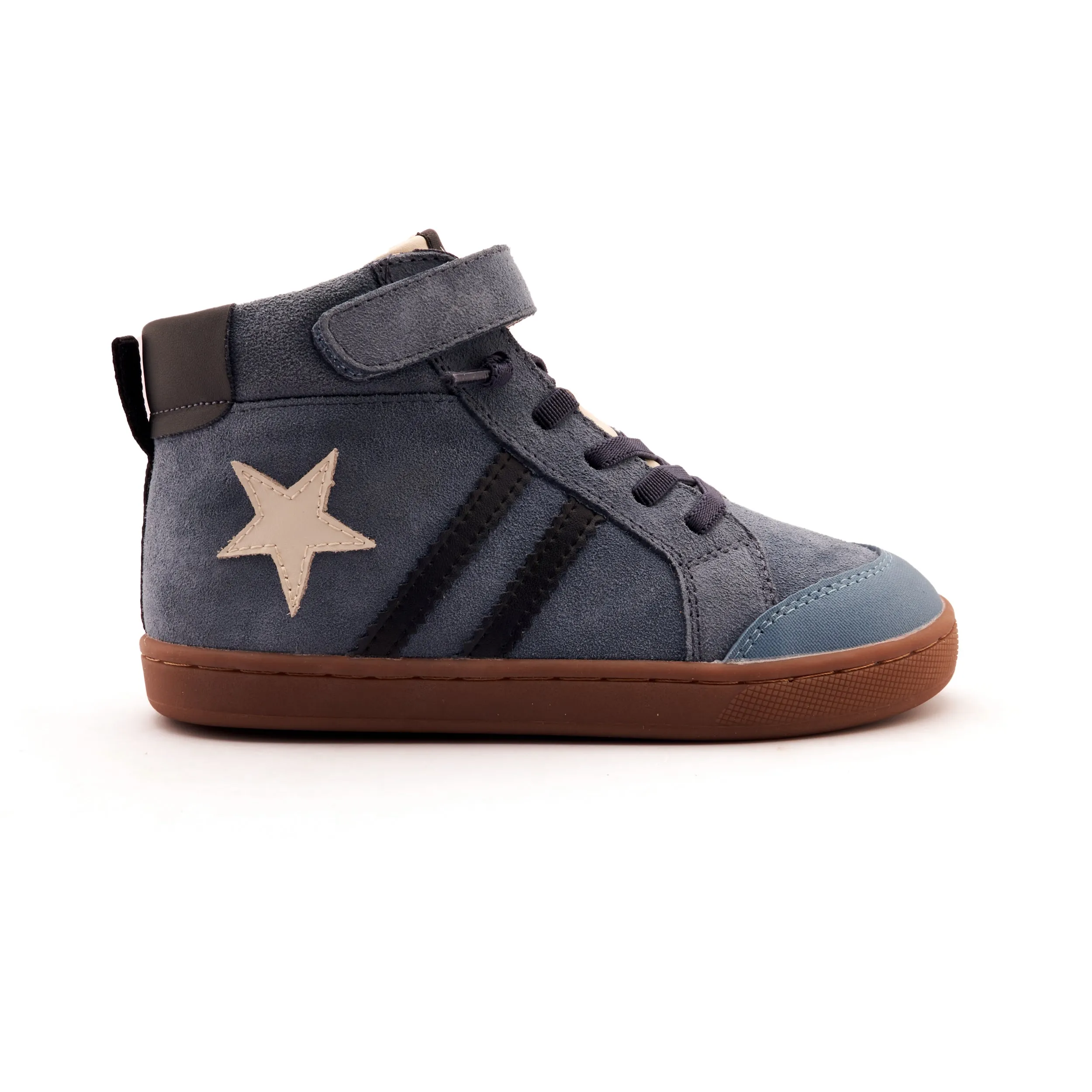 Old Soles Boy's WOS High Top Casual Shoes - Denim Suede / Sporco / Black comfy edge
