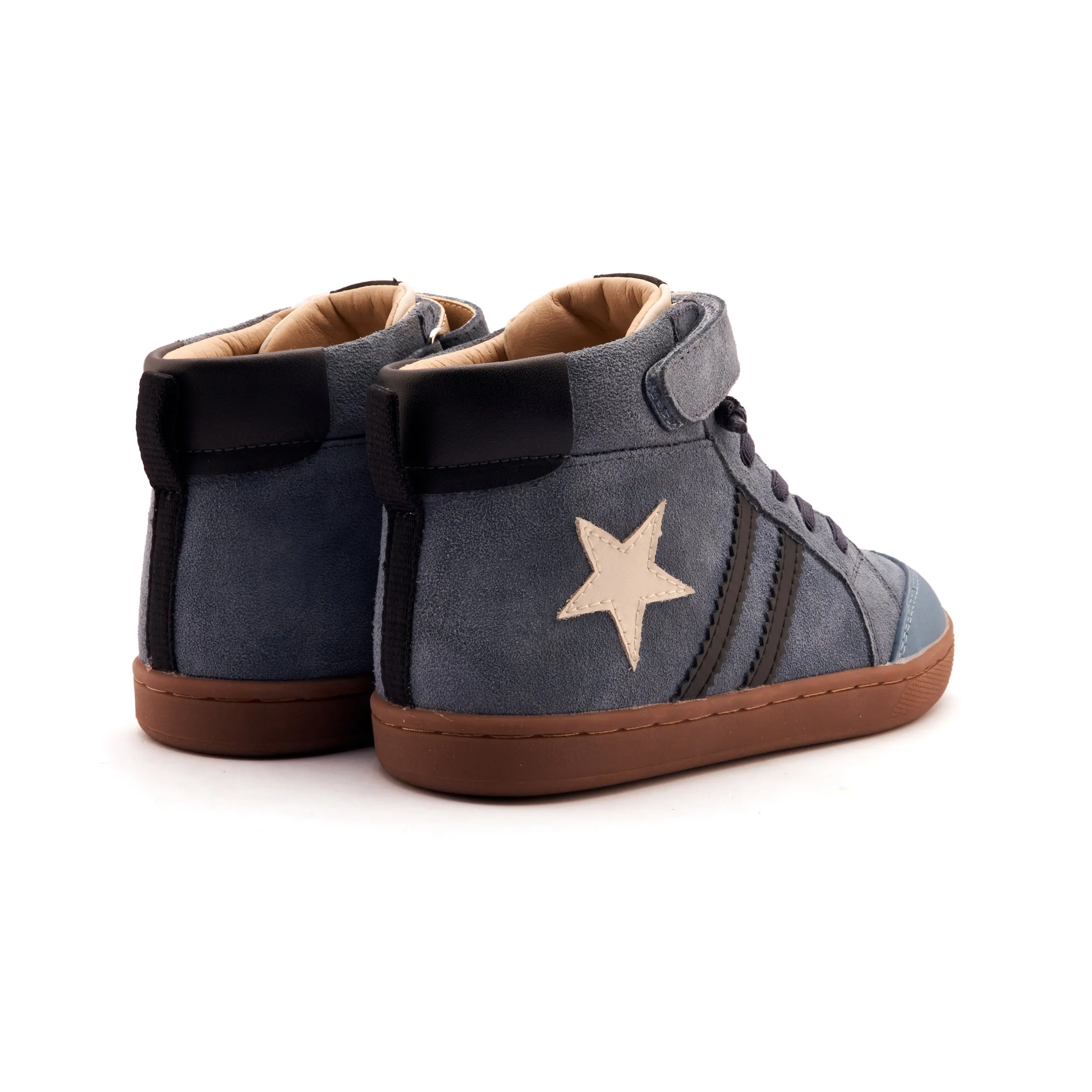 Old Soles Boy's WOS High Top Casual Shoes - Denim Suede / Sporco / Black true ease