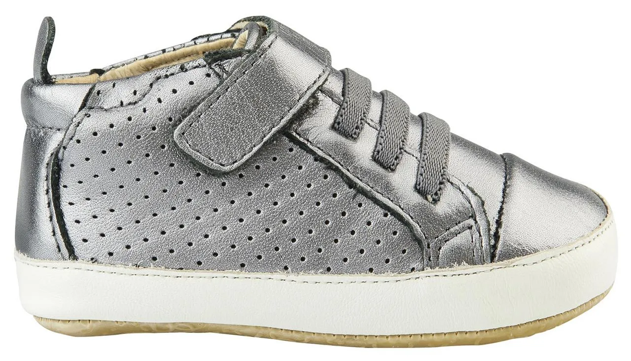 Old Soles Cheer Bambini First Walker Trainer Sneakers, Rich Silver / White city break