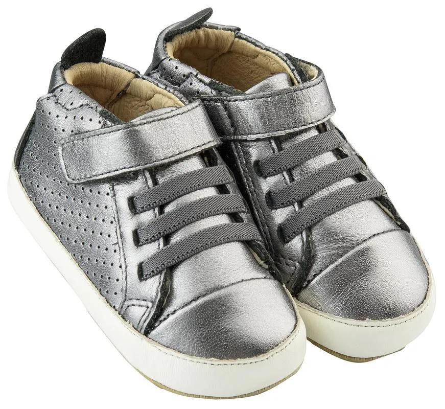 Old Soles Cheer Bambini First Walker Trainer Sneakers, Rich Silver / White walk ease