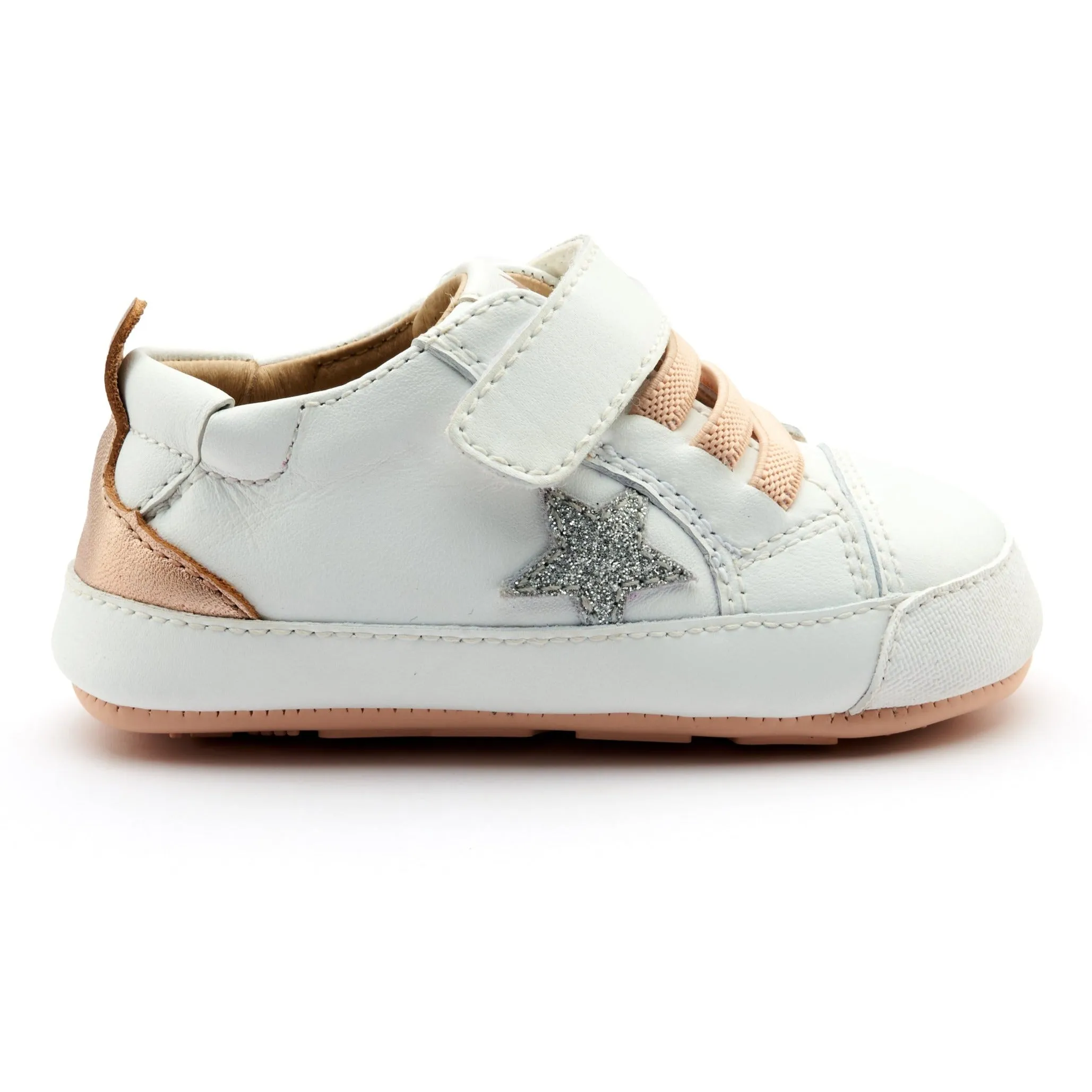 Old Soles Girl's 0085RT Platinum Bub Casual Shoes - Snow / Copper / Glam Argent / Copper Sole easy match