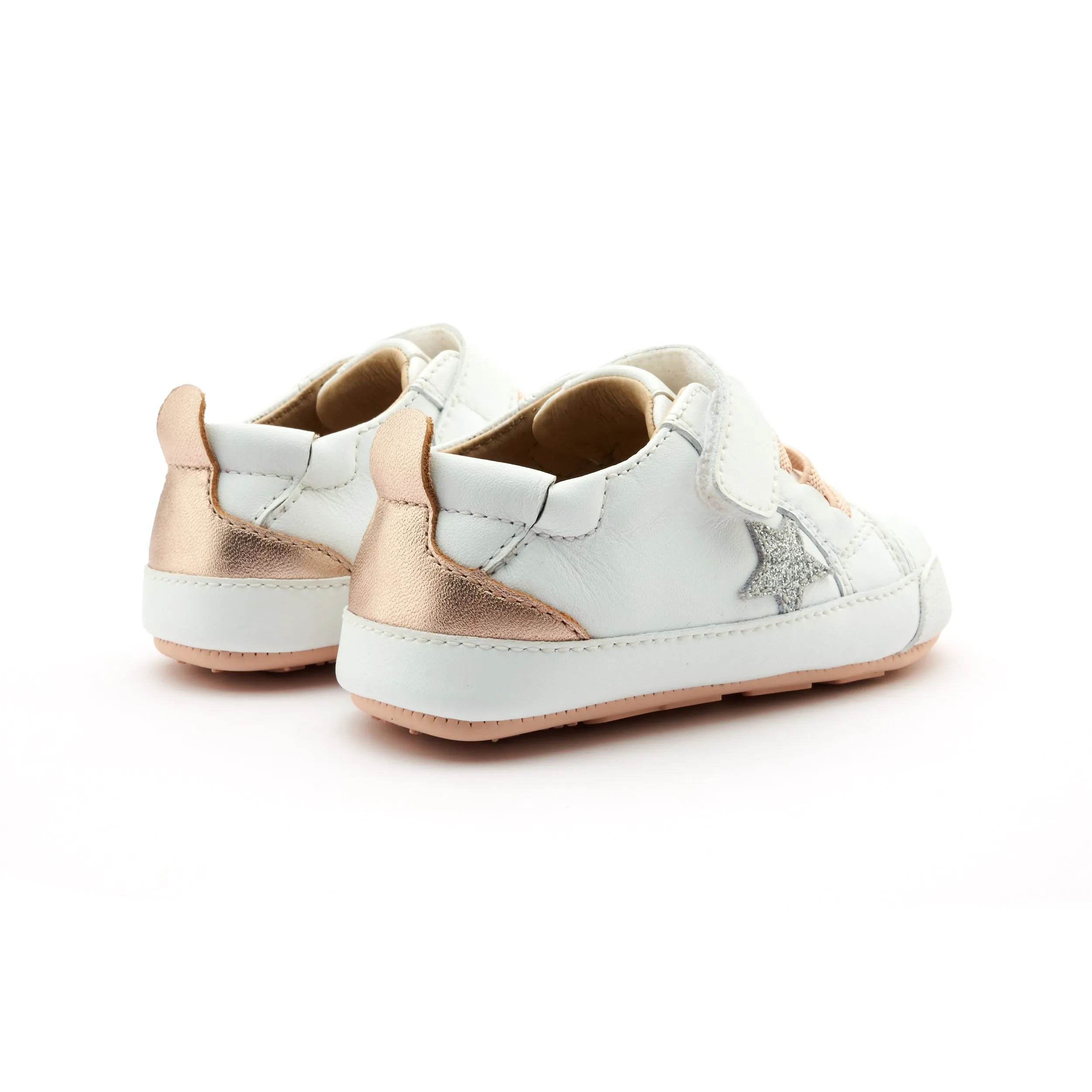 Old Soles Girl's 0085RT Platinum Bub Casual Shoes - Snow / Copper / Glam Argent / Copper Sole neat walk
