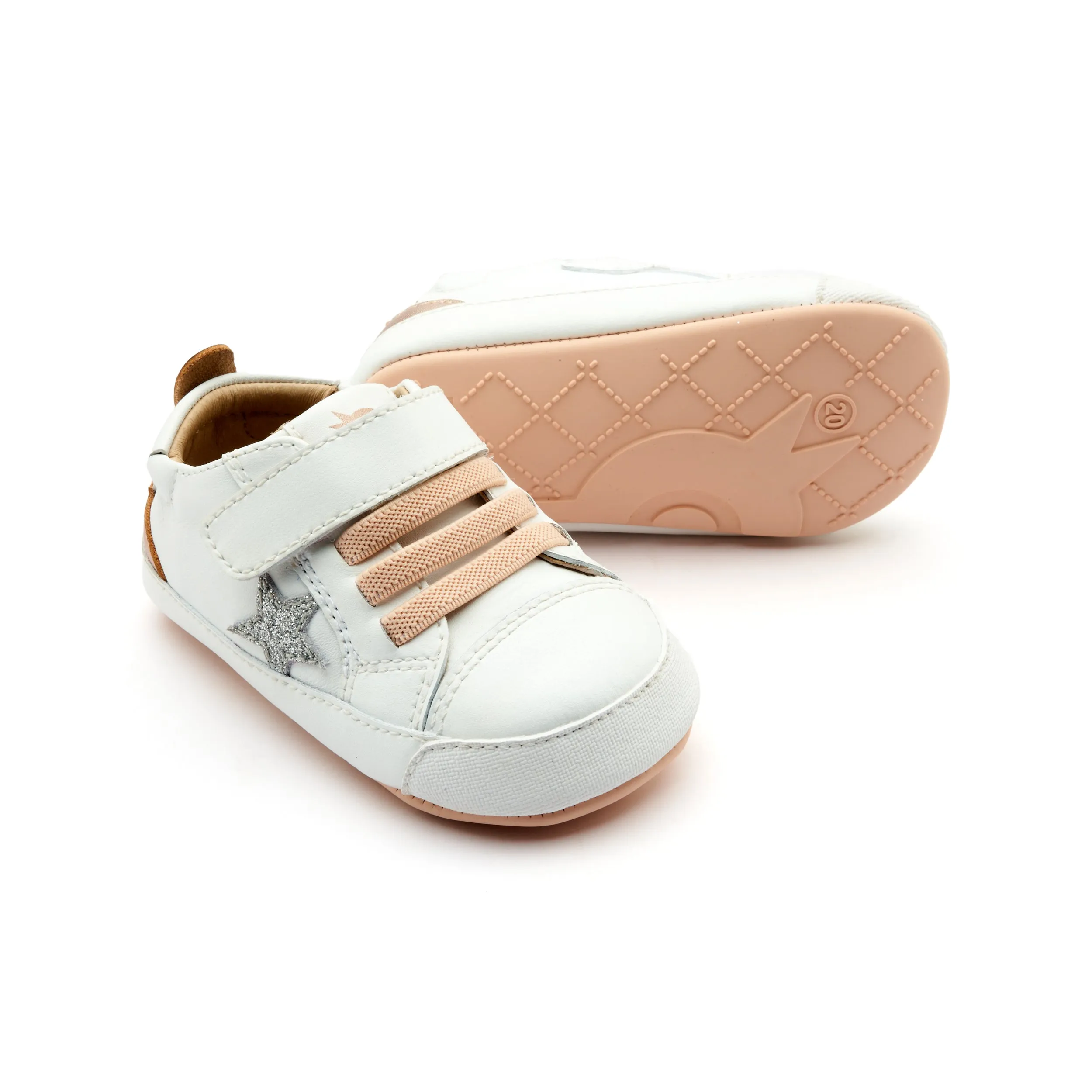 Old Soles Girl's 0085RT Platinum Bub Casual Shoes - Snow / Copper / Glam Argent / Copper Sole flexible base