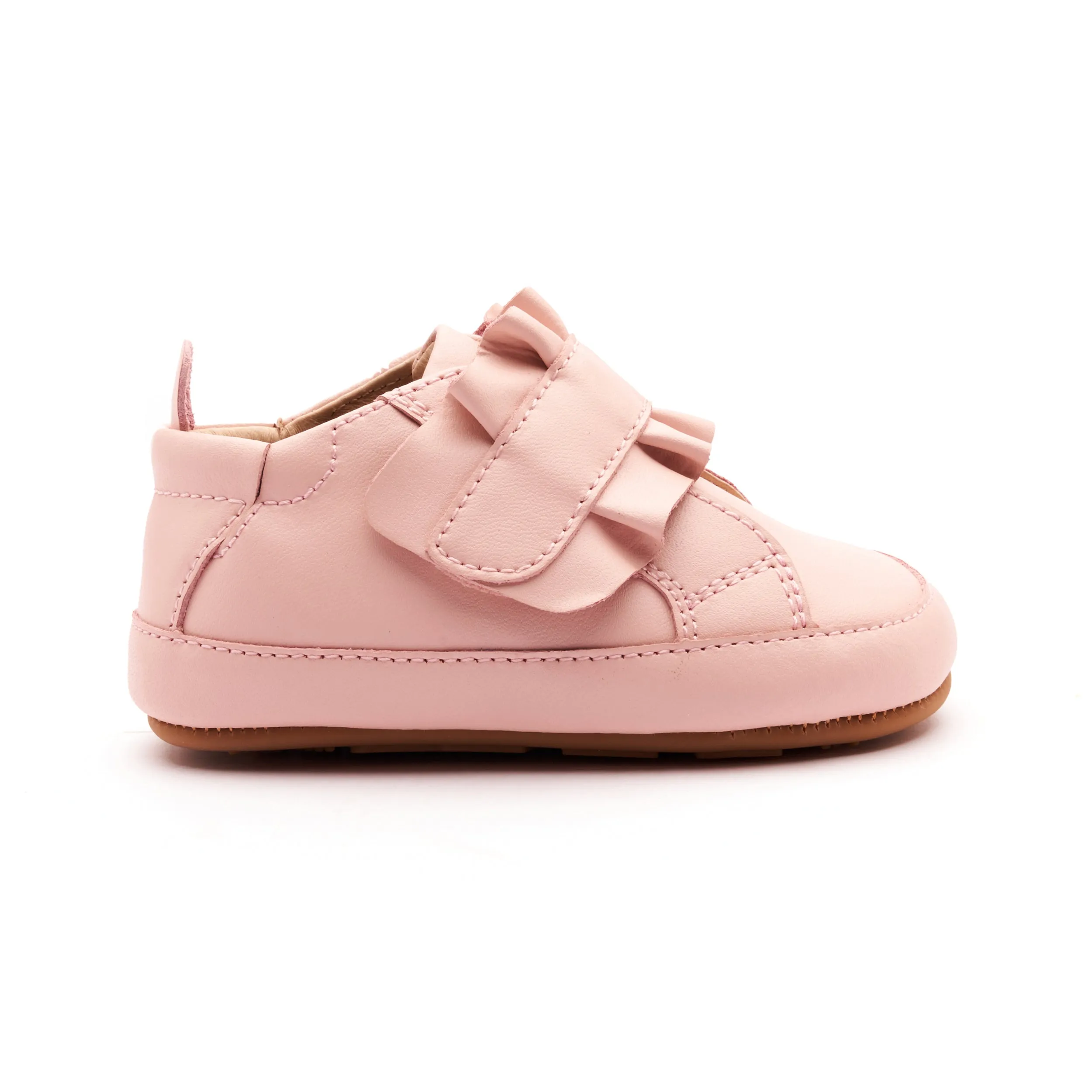 Old Soles Girl's 0087R Frilly Baby Casual Shoes - Powder Pink / Gum Sole all day