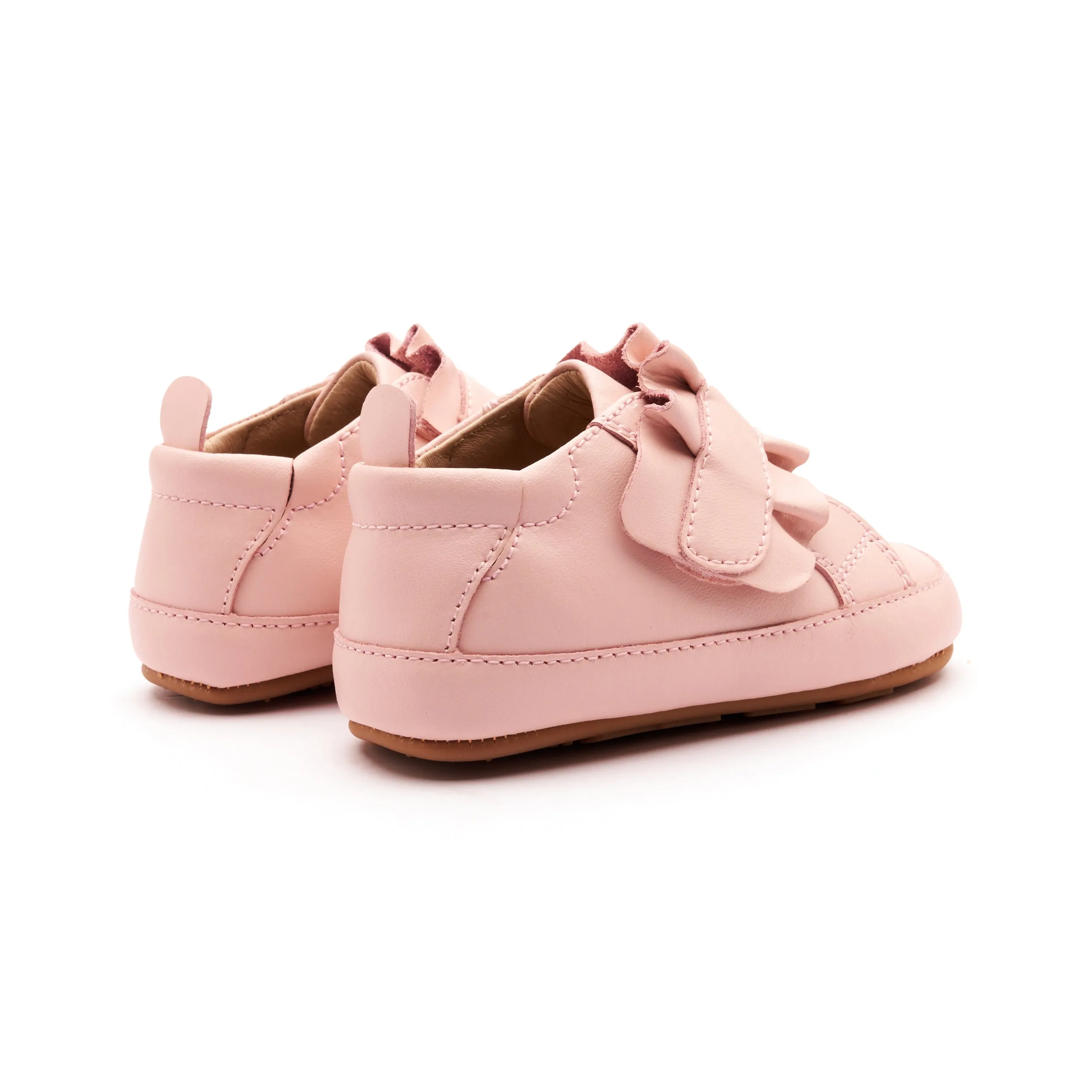 Old Soles Girl's 0087R Frilly Baby Casual Shoes - Powder Pink / Gum Sole smart path