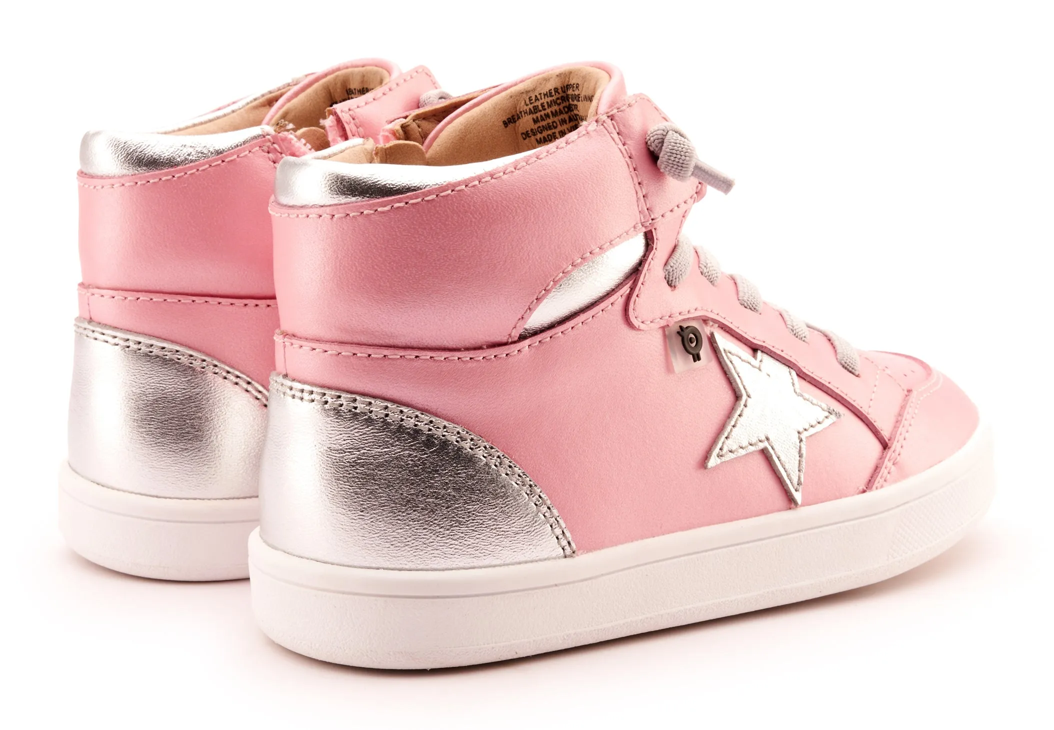 Old Soles Girl's 1003 Starling Casual Shoes - Pearlised Pink / Silver / Silver / White Sole short trip