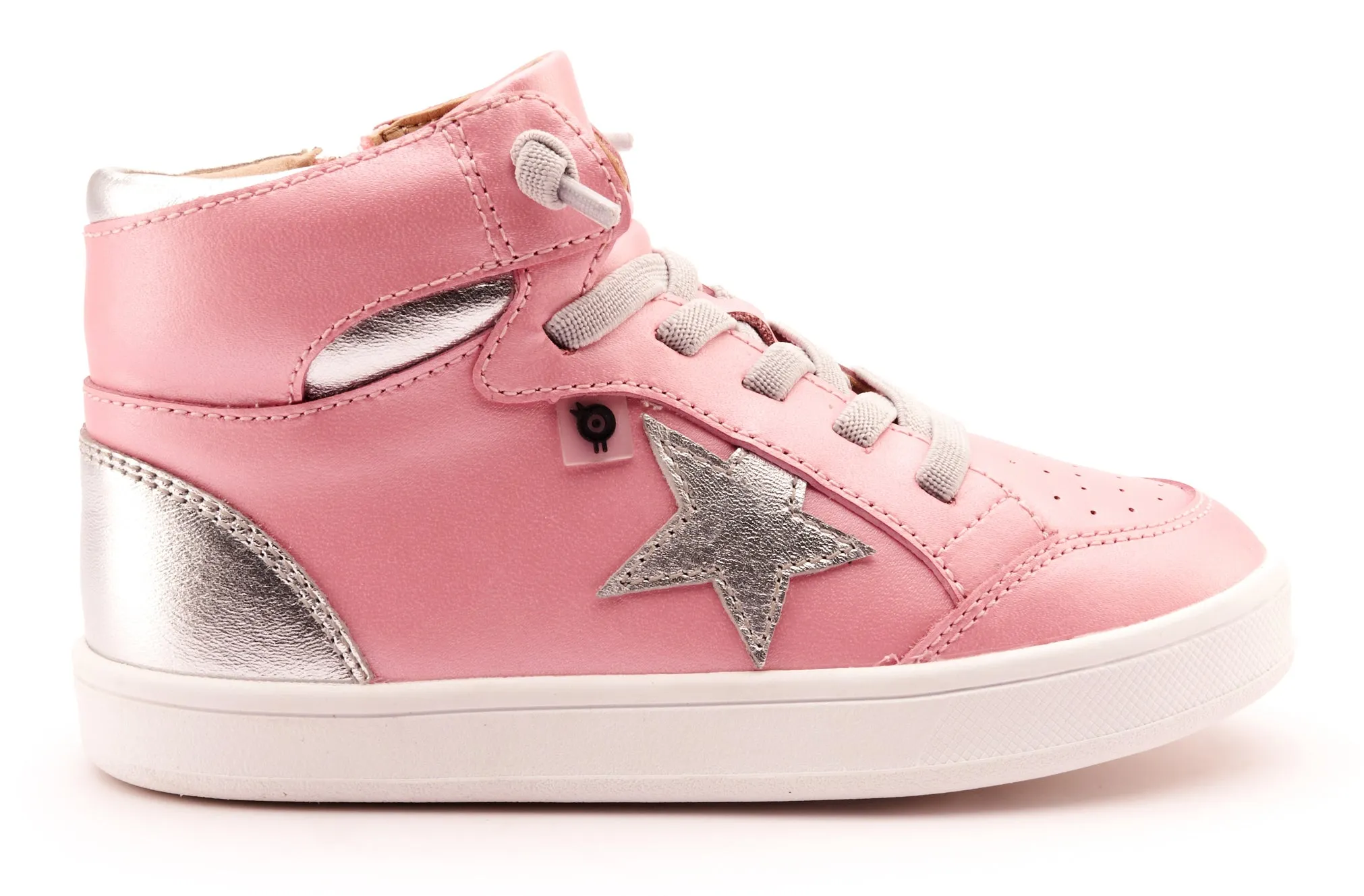 Old Soles Girl's 1003 Starling Casual Shoes - Pearlised Pink / Silver / Silver / White Sole smart soft