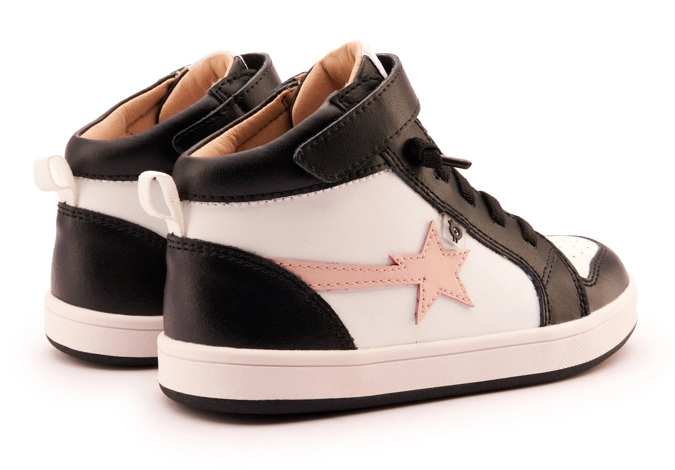Old Soles Girl's 1007 Team-Star Casual Shoes - Snow / Powder Pink / Black / White Black Sole walk ease