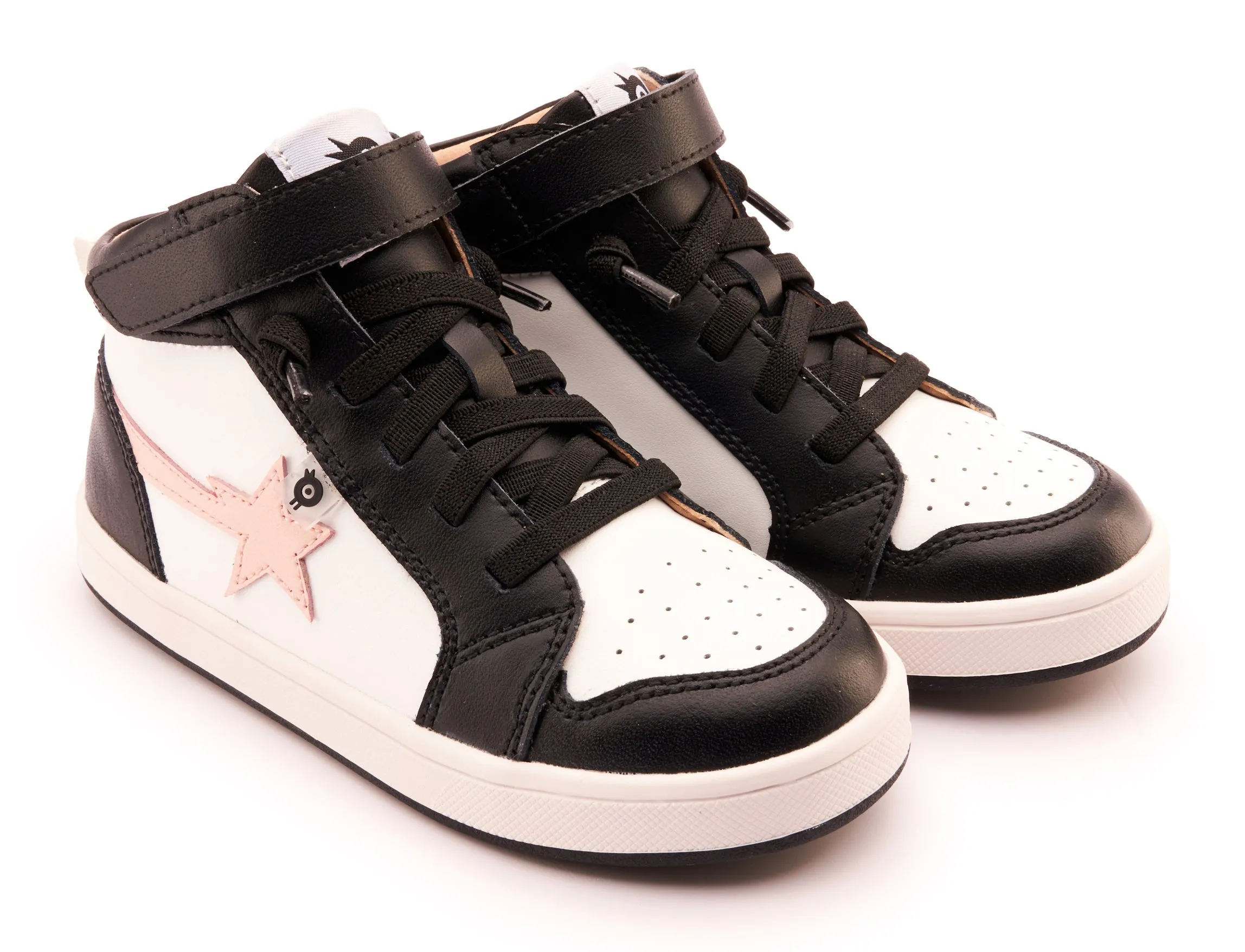 Old Soles Girl's 1007 Team-Star Casual Shoes - Snow / Powder Pink / Black / White Black Sole soft base