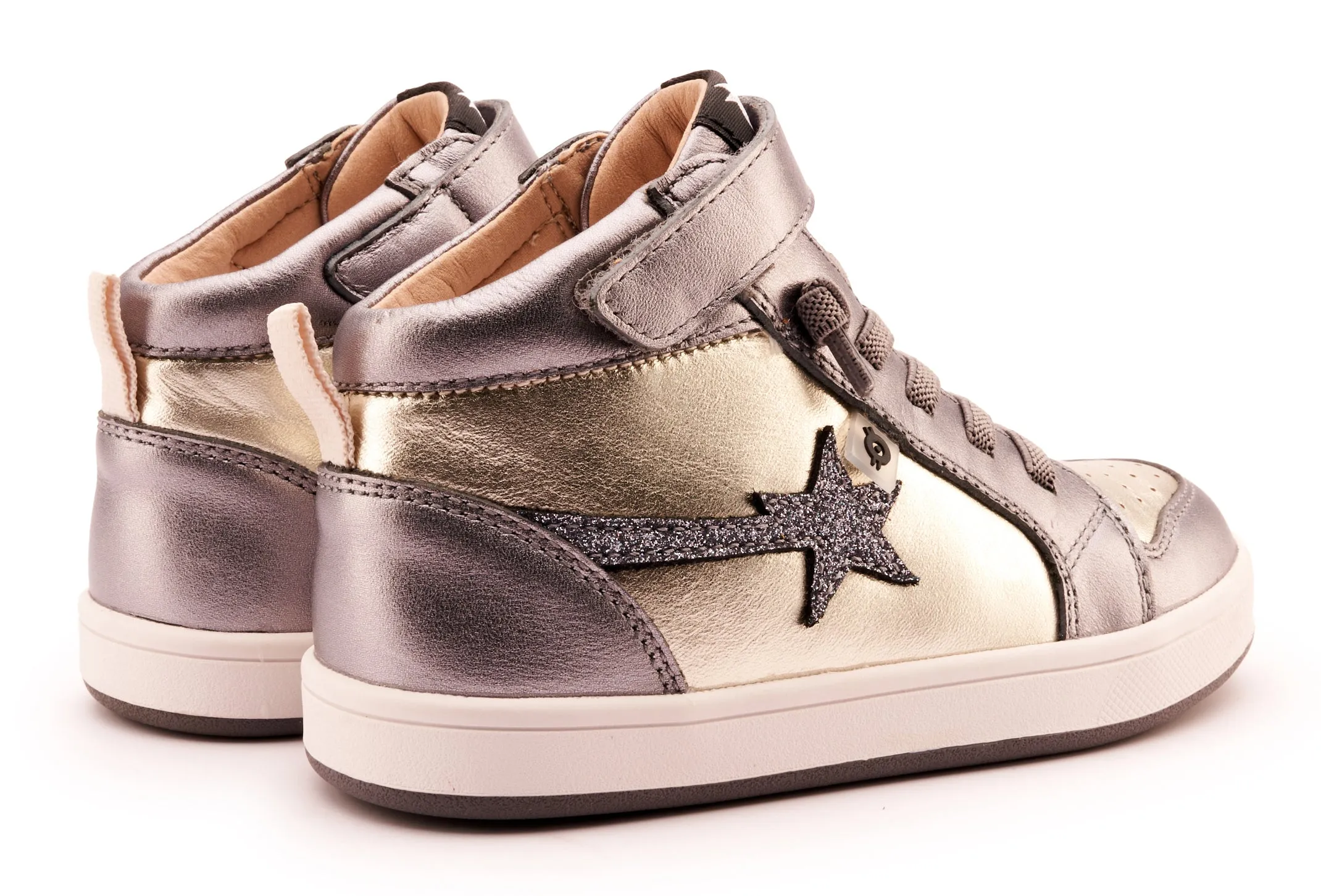 Old Soles Girl's 1007 Team-Star Casual Shoes - Titanium / Glam Gunmetal smart vibe