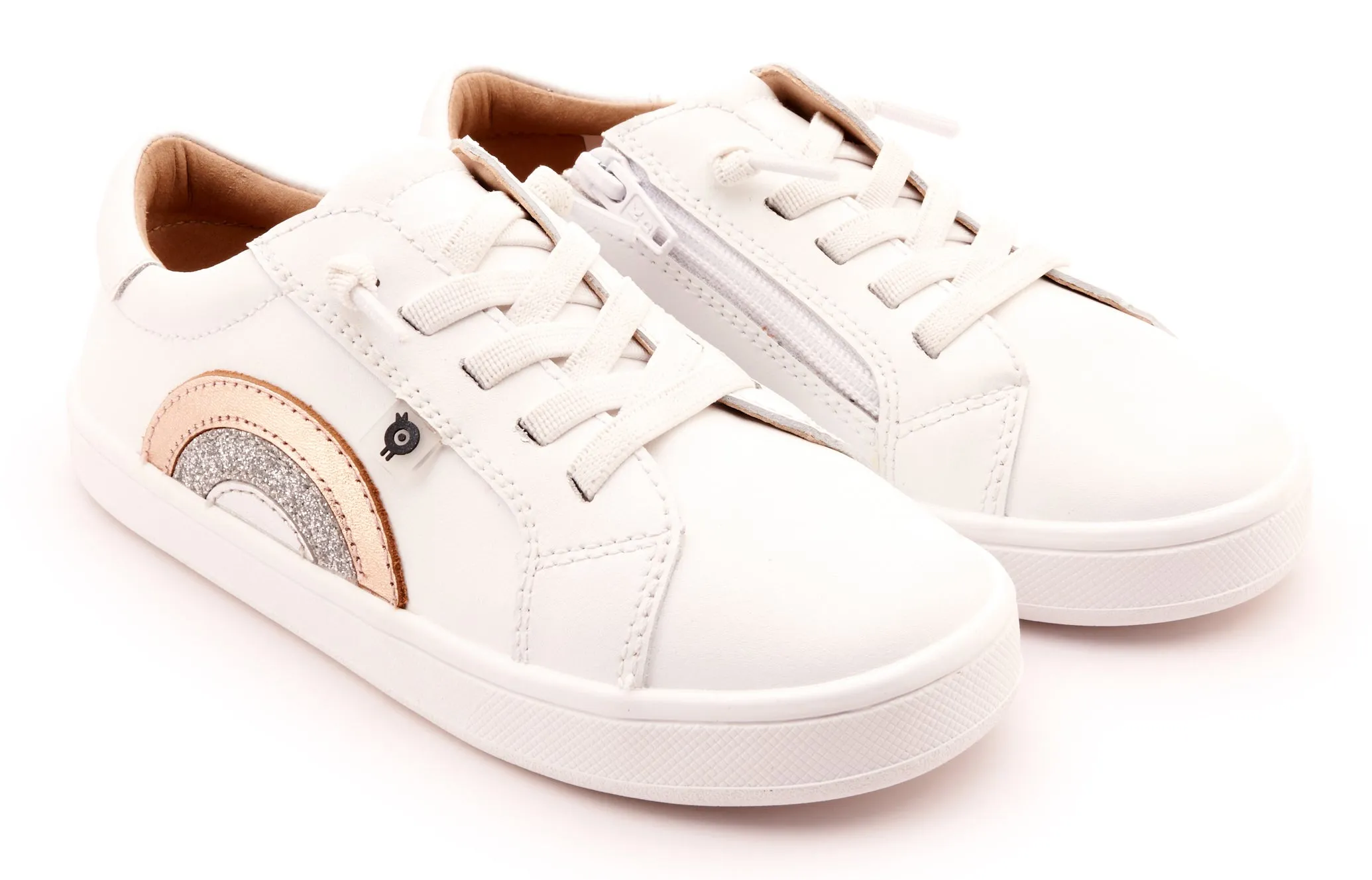 Old Soles Girl's 1010 Girl's Rainbow Jumpa Casual Shoes - Snow / Copper natural move