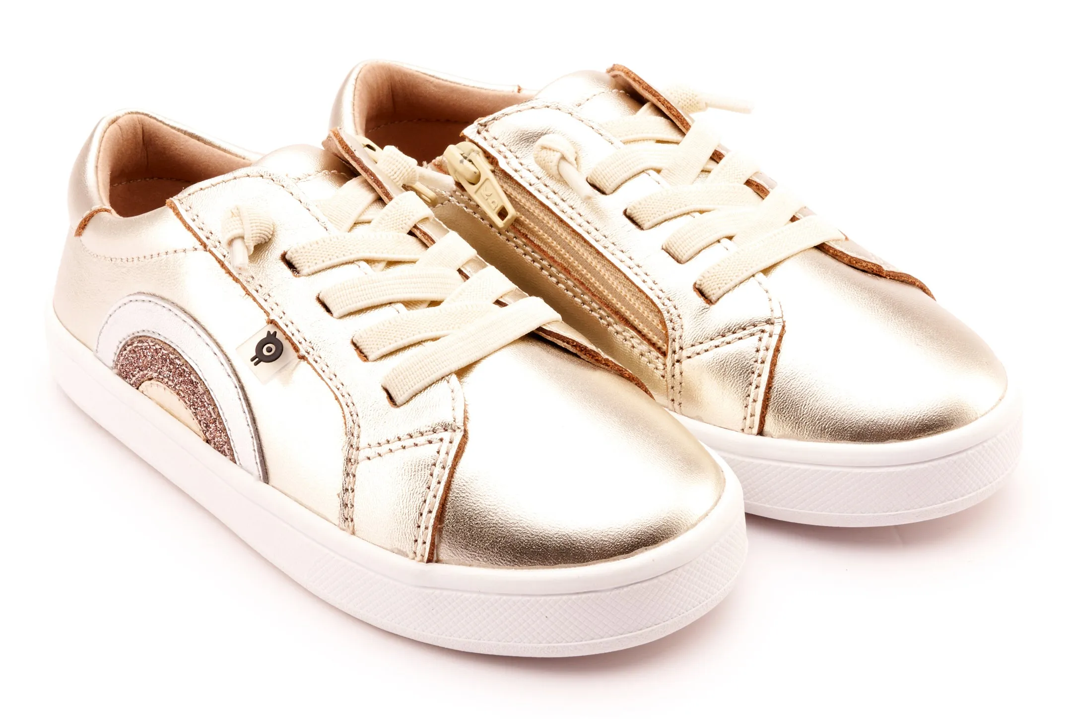 Old Soles Girl's 1010 Rainbow Jumpa Casual Shoes - Titanium / Silver / Glam Choc / Gold daily rush
