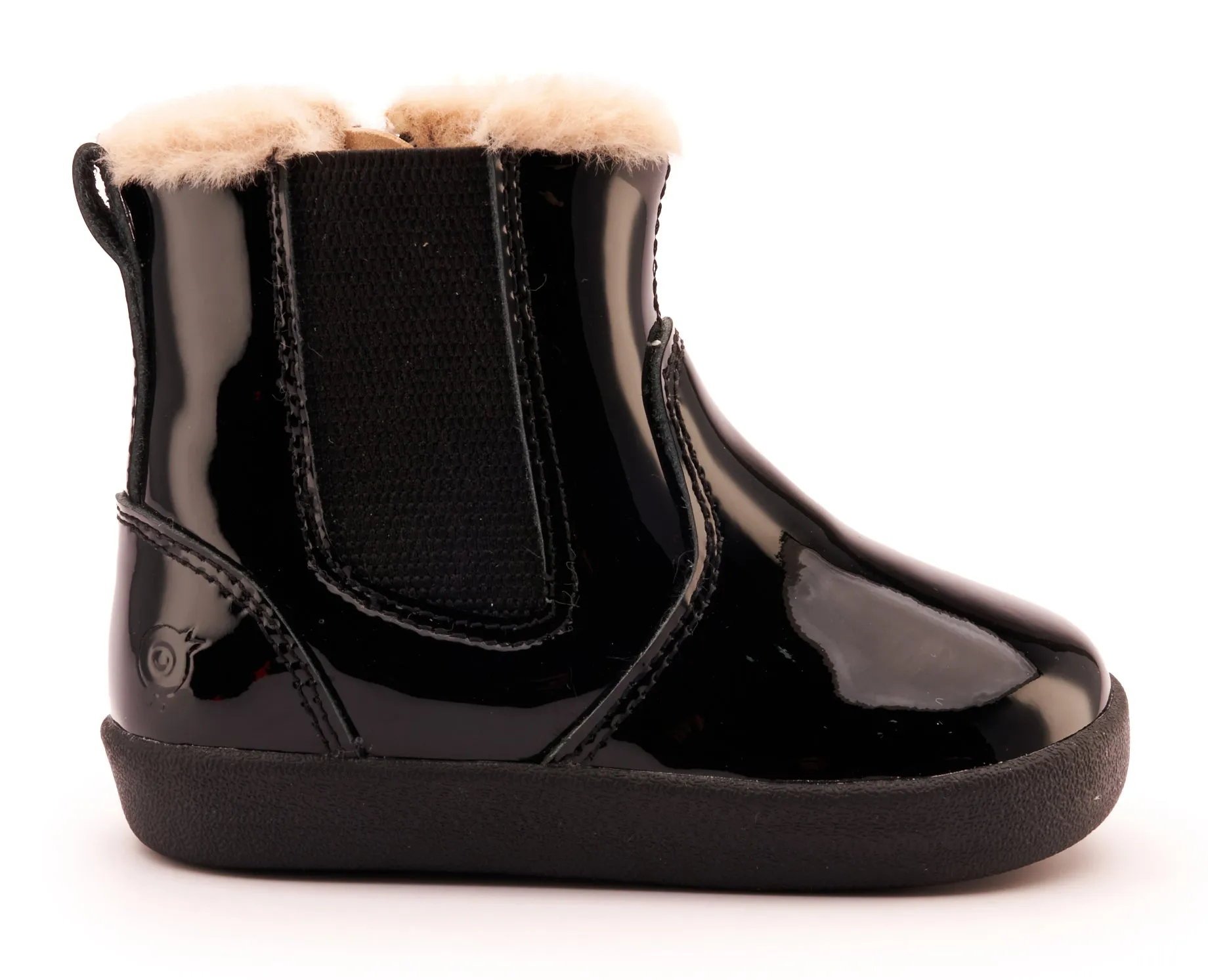 Old Soles Girl's 315 Rider Booties - Black Patent neutral tone