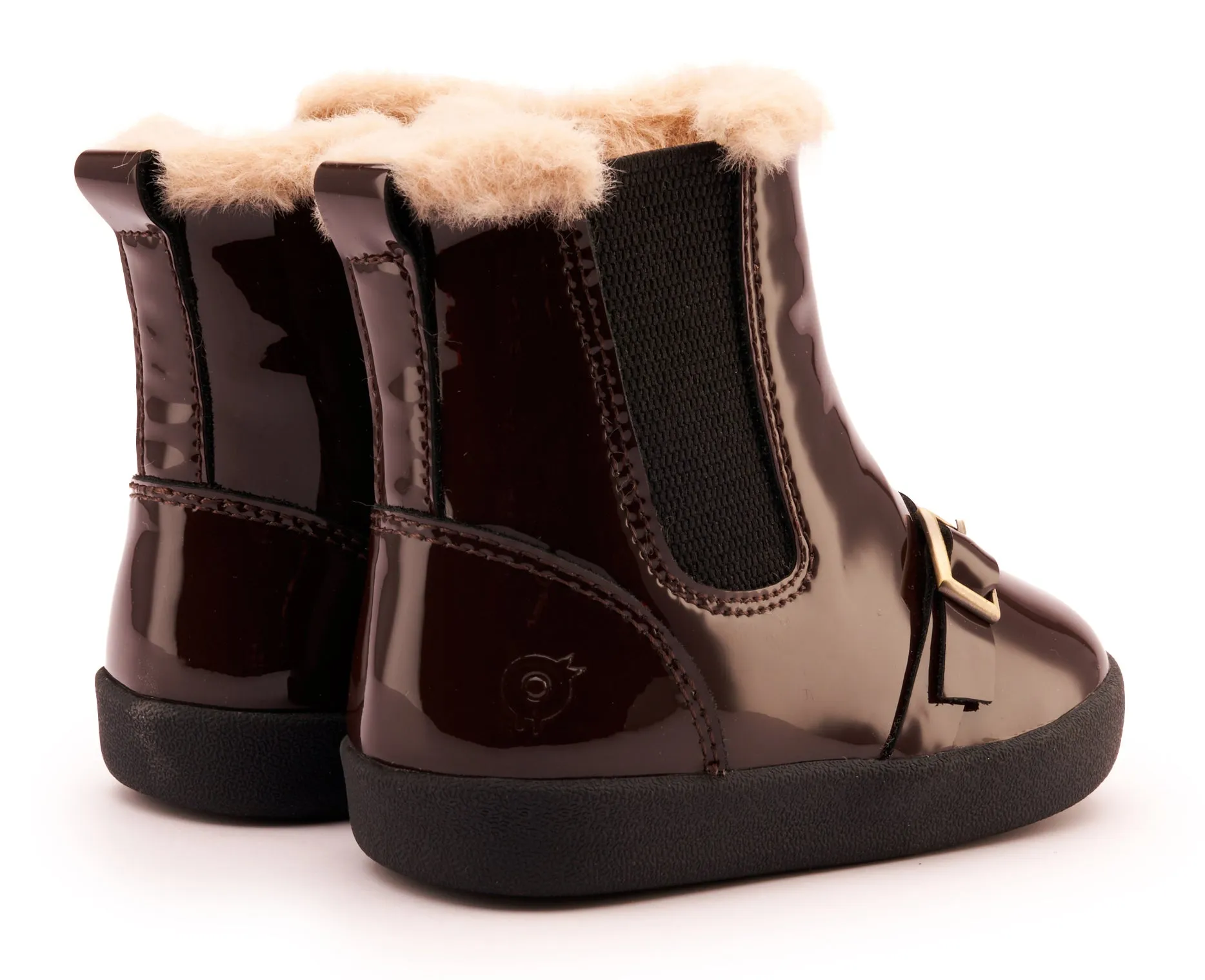 Old Soles Girl's 378 Buckle My Boot Casual Shoes - Brown Patent daily go