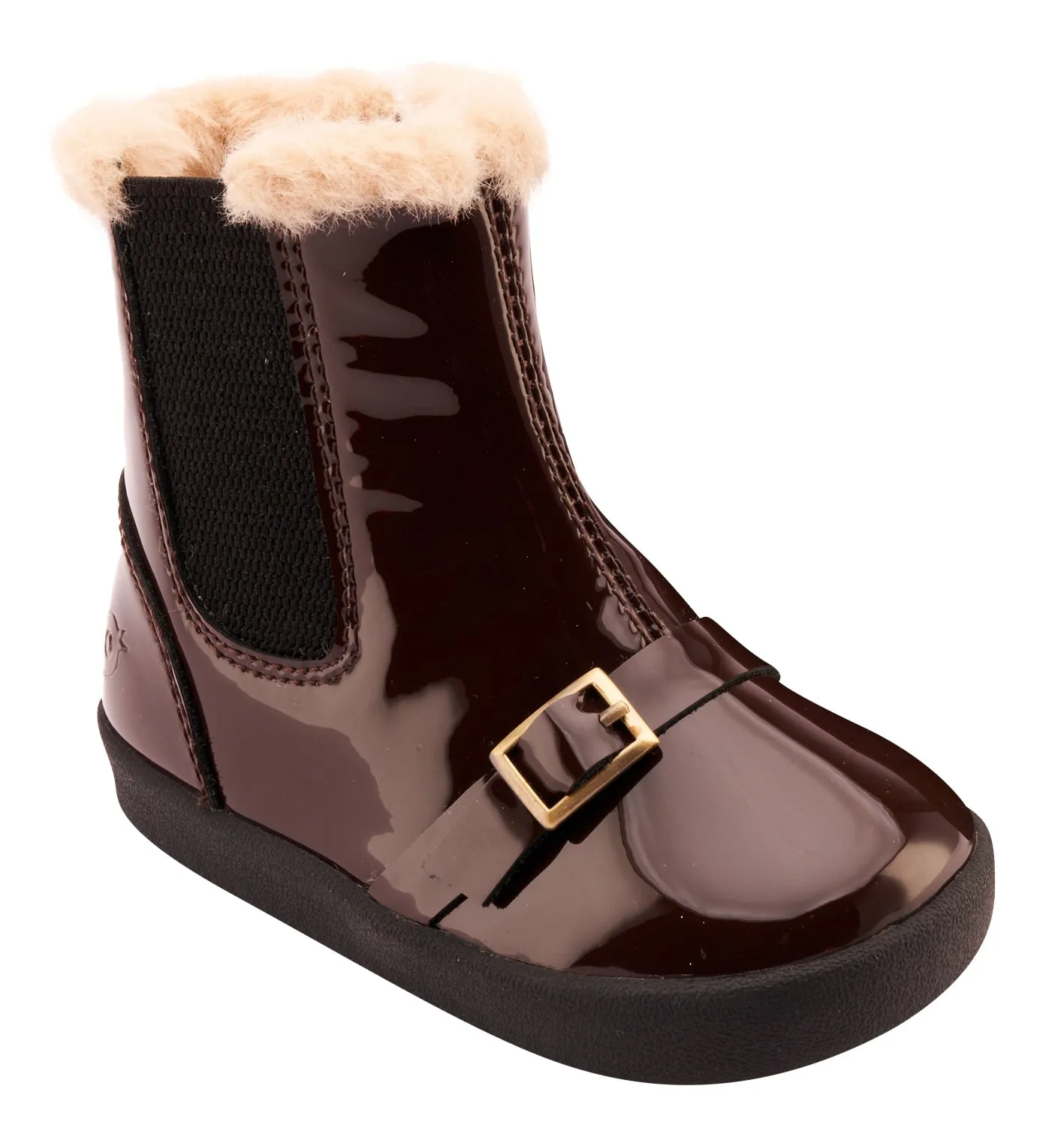 Old Soles Girl's 378 Buckle My Boot Casual Shoes - Brown Patent track mode