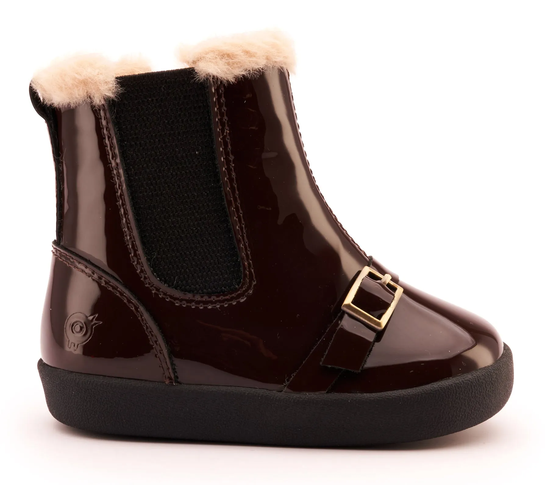 Old Soles Girl's 378 Buckle My Boot Casual Shoes - Brown Patent quiet power