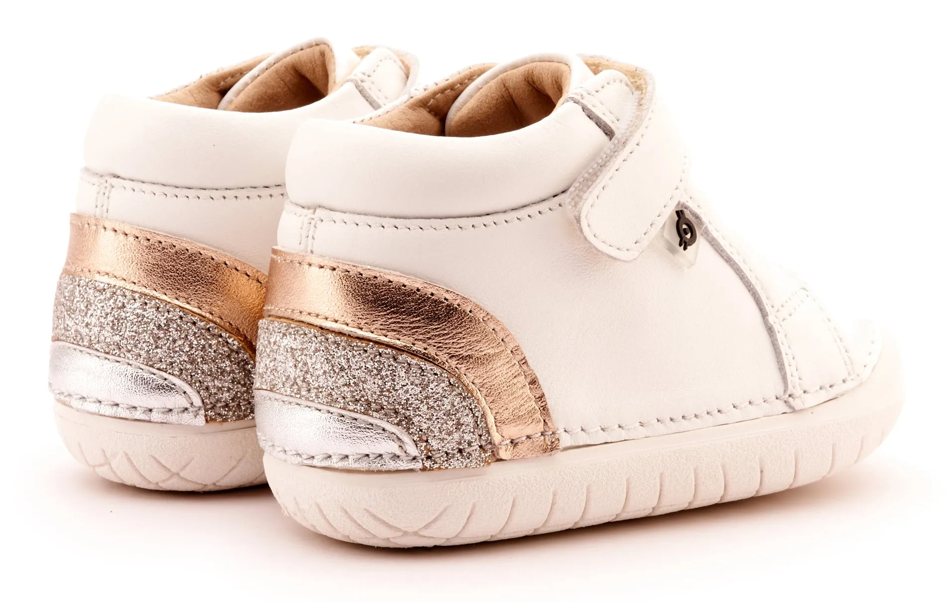 Old Soles Girl's 4091 Rainbow Champster Casual Shoes - Snow / Copper modern edge