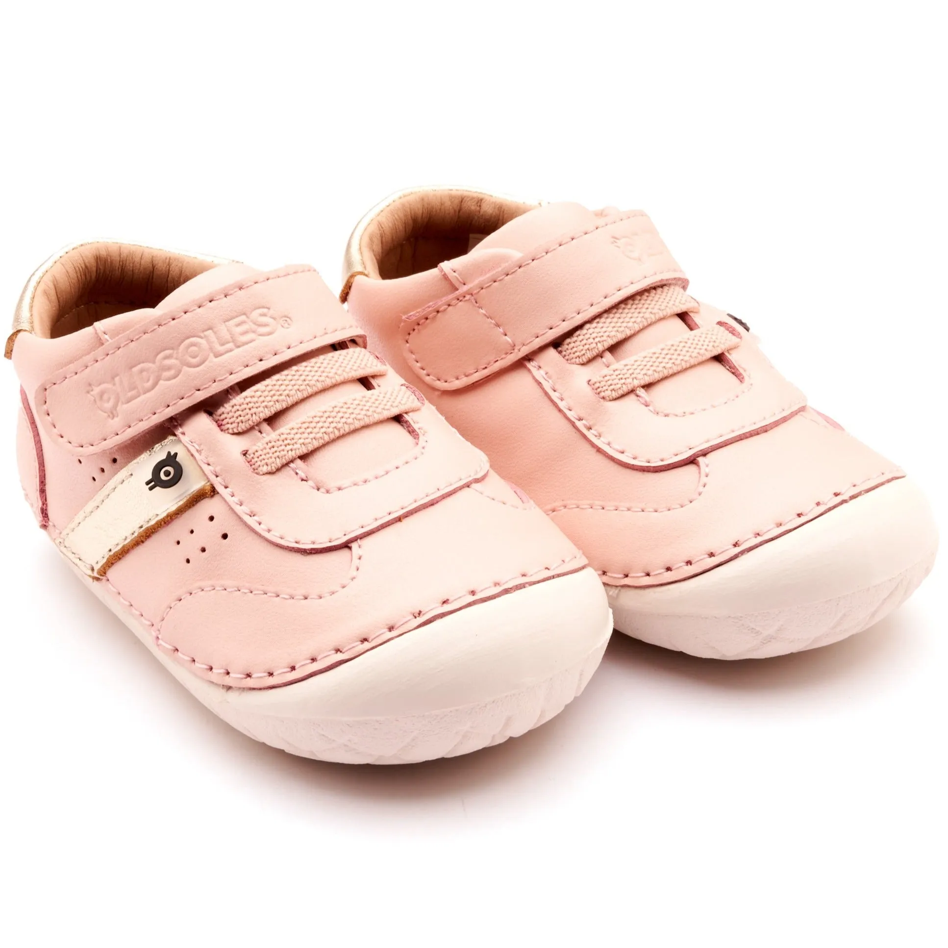 Old Soles Girl's 4100 Roady Pave Casual Shoes - Powder Pink / Gold / White Sole soft motion