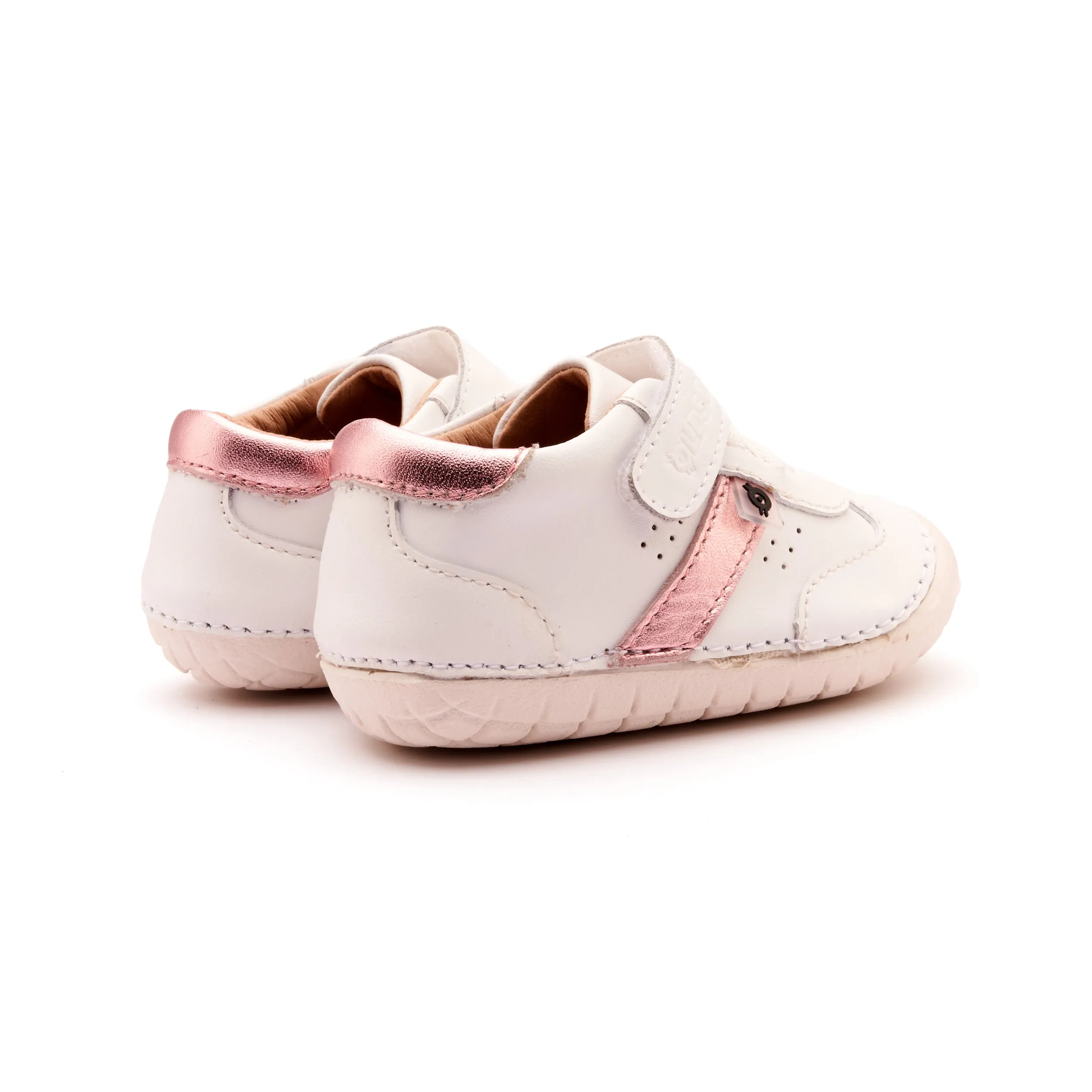 Old Soles Girl's 4100 Roady Pave Casual Shoes - Snow / Pink Frost / White Sole laid back