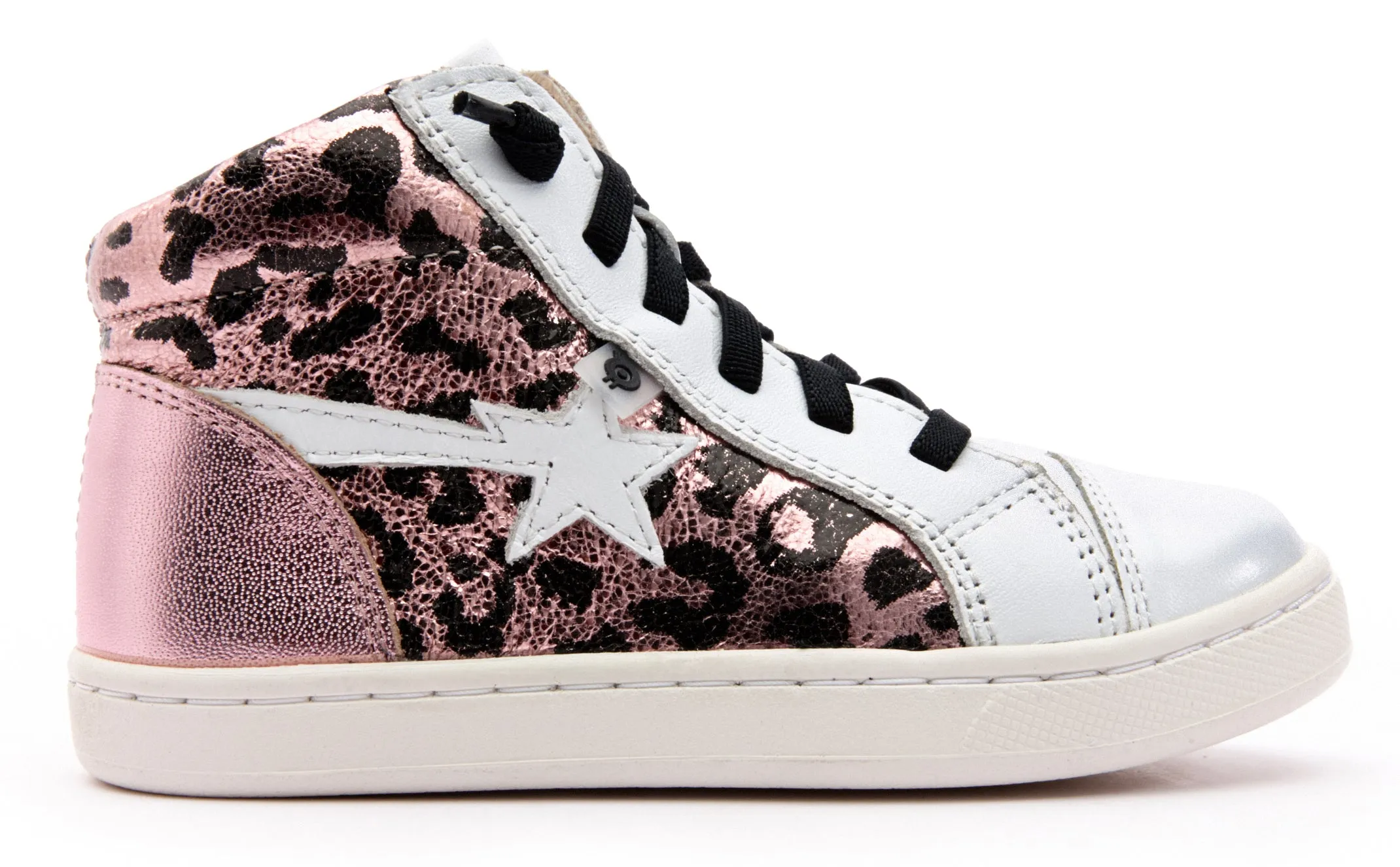 Old Soles Girl's 6117 Shoot-High Sneaker - Washed Pink Metallic/Snow/Pink Frost true comfort