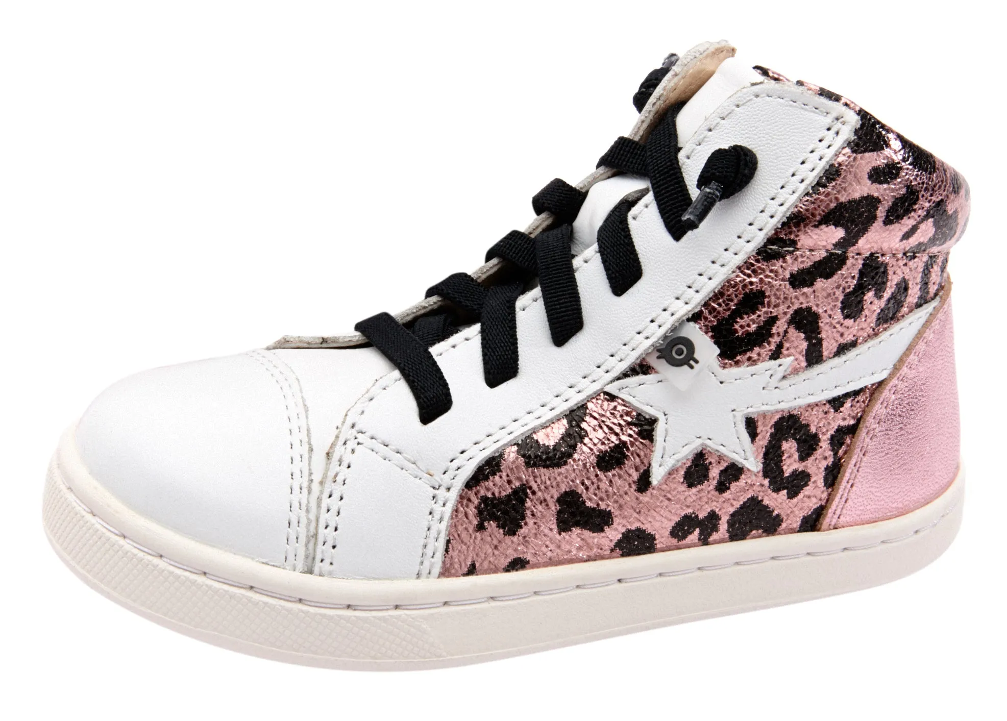 Old Soles Girl's 6117 Shoot-High Sneaker - Washed Pink Metallic/Snow/Pink Frost easy vibe