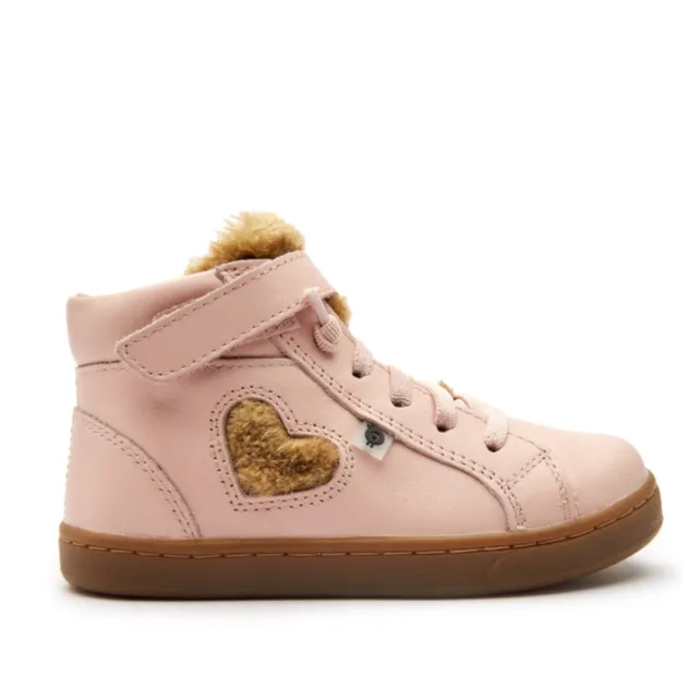 Old Soles Girl's 6142 Snug Heart High Top Sneakers - Powder Pink true fit