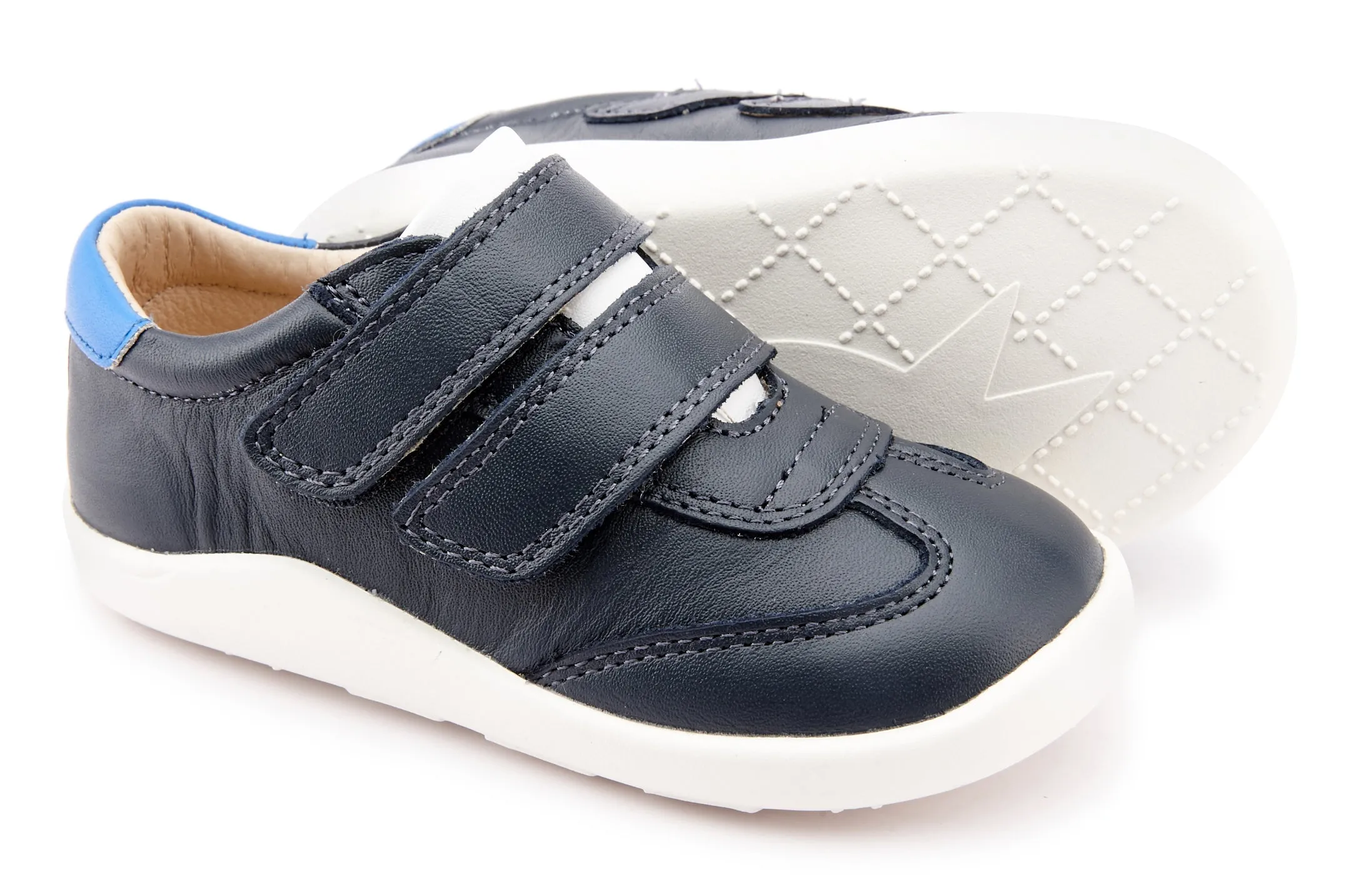 Old Soles Girl's 8012 Path Way Shoes - Navy/Snow/Neon Blue smooth rush