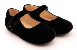Old Soles Girl's 803 Lady Jane Dress Shoes - Black Velvet boost fit