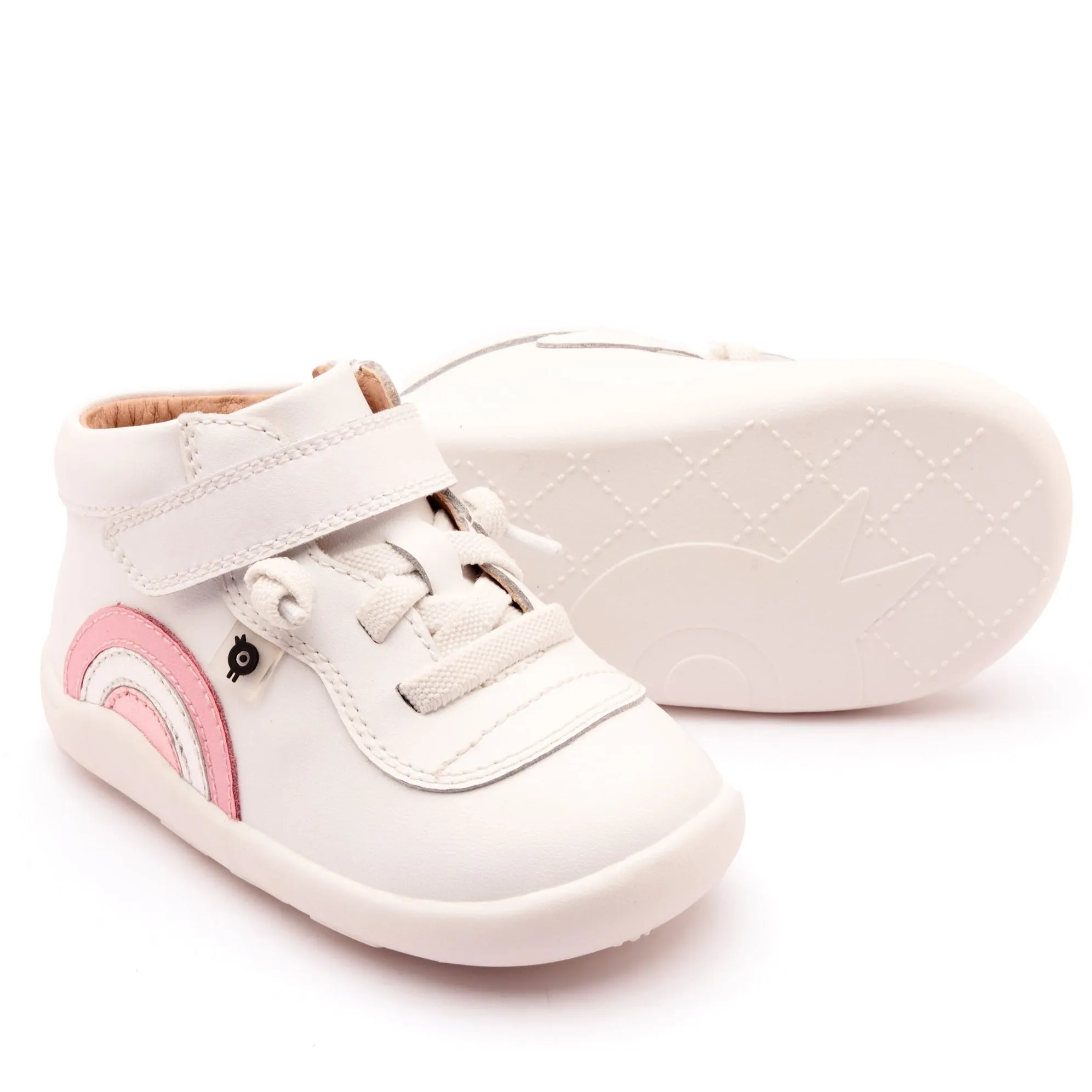 Old Soles Girl's 8055 Sun Bright Casual Shoes - Snow / Pearlised Pink / Silver / Pink Frost / White Sole relax edge