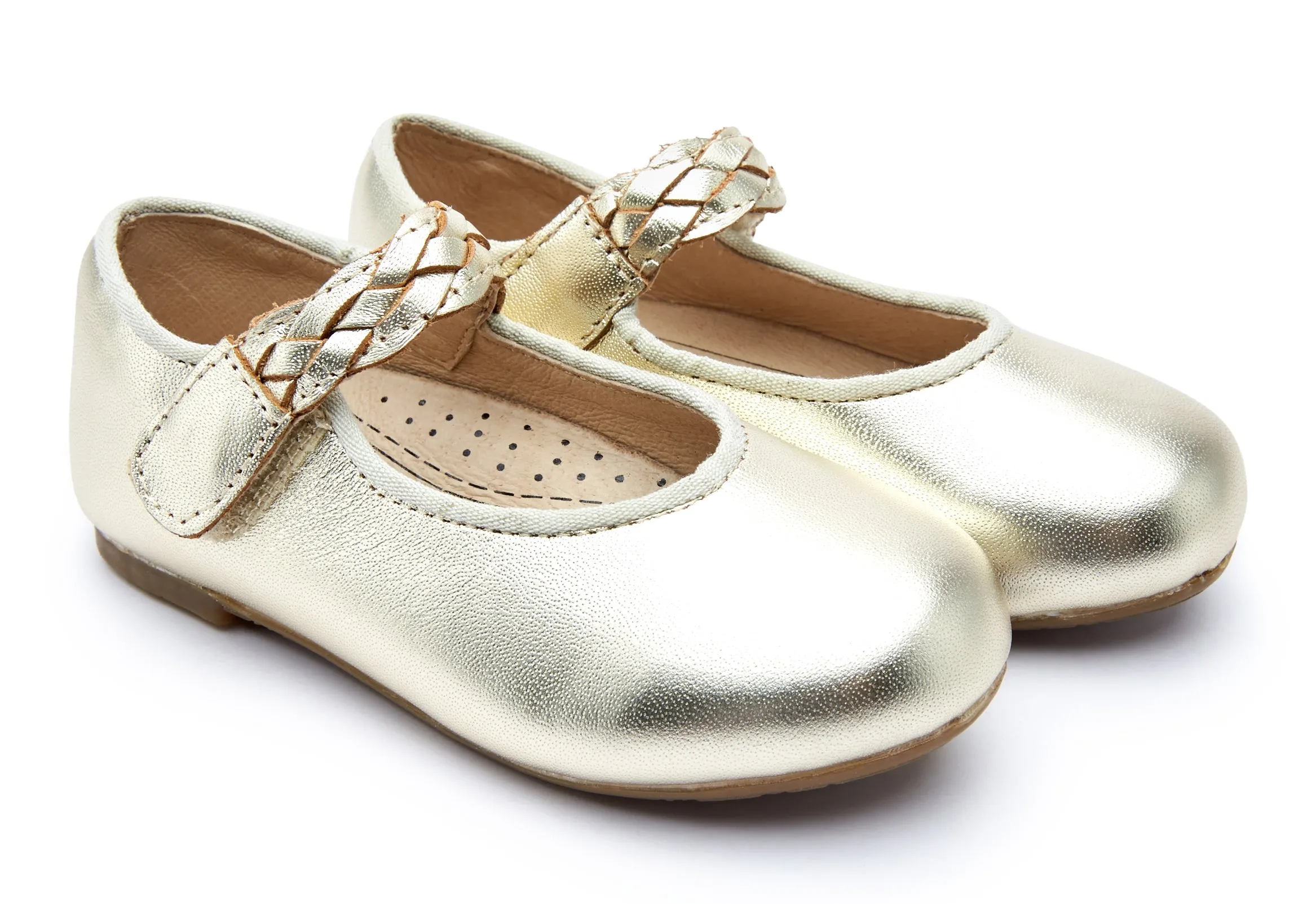 Old Soles Girl's 817 Lady Plat Shoes - Gold foot hug
