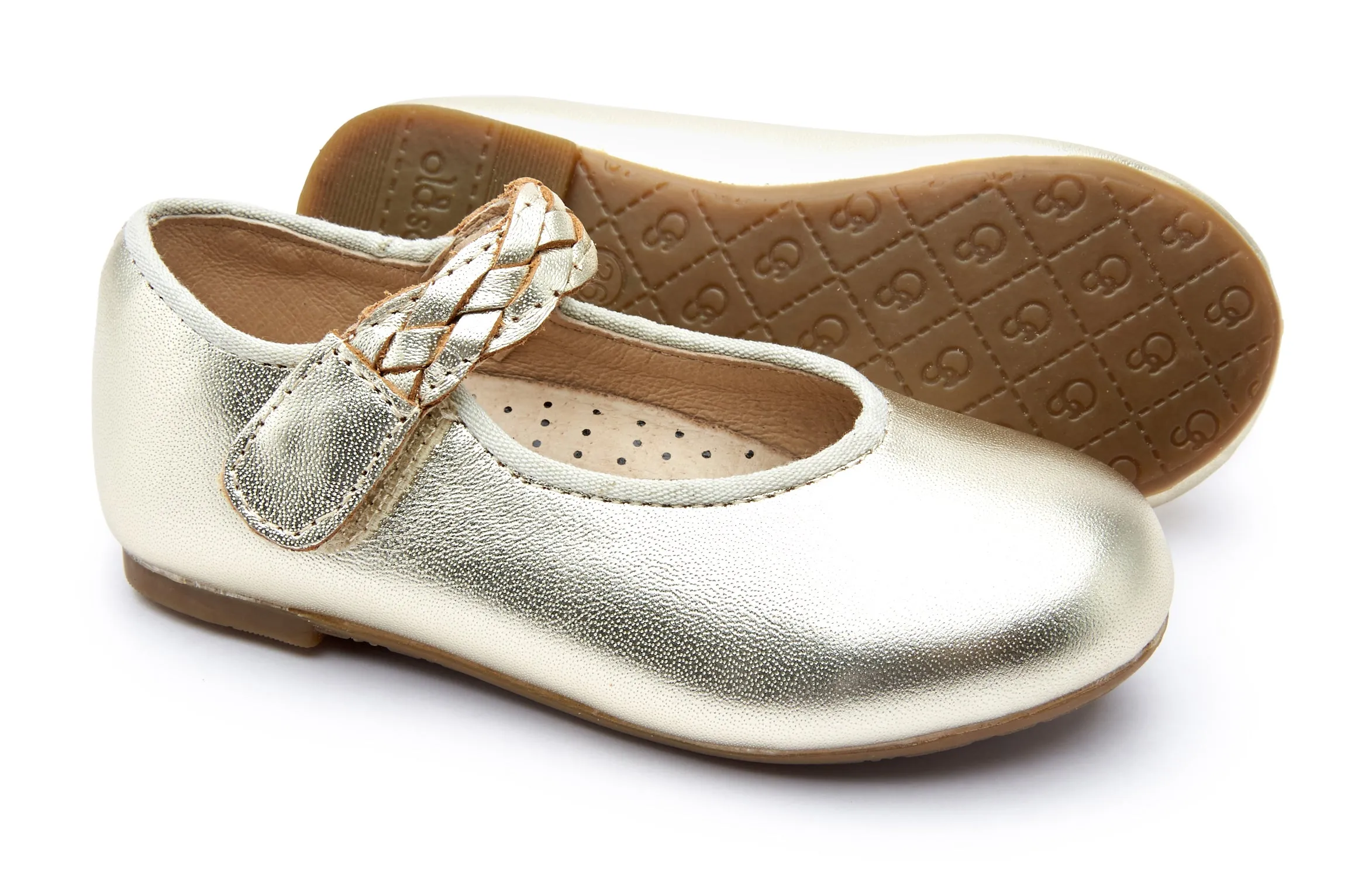 Old Soles Girl's 817 Lady Plat Shoes - Gold look sharp