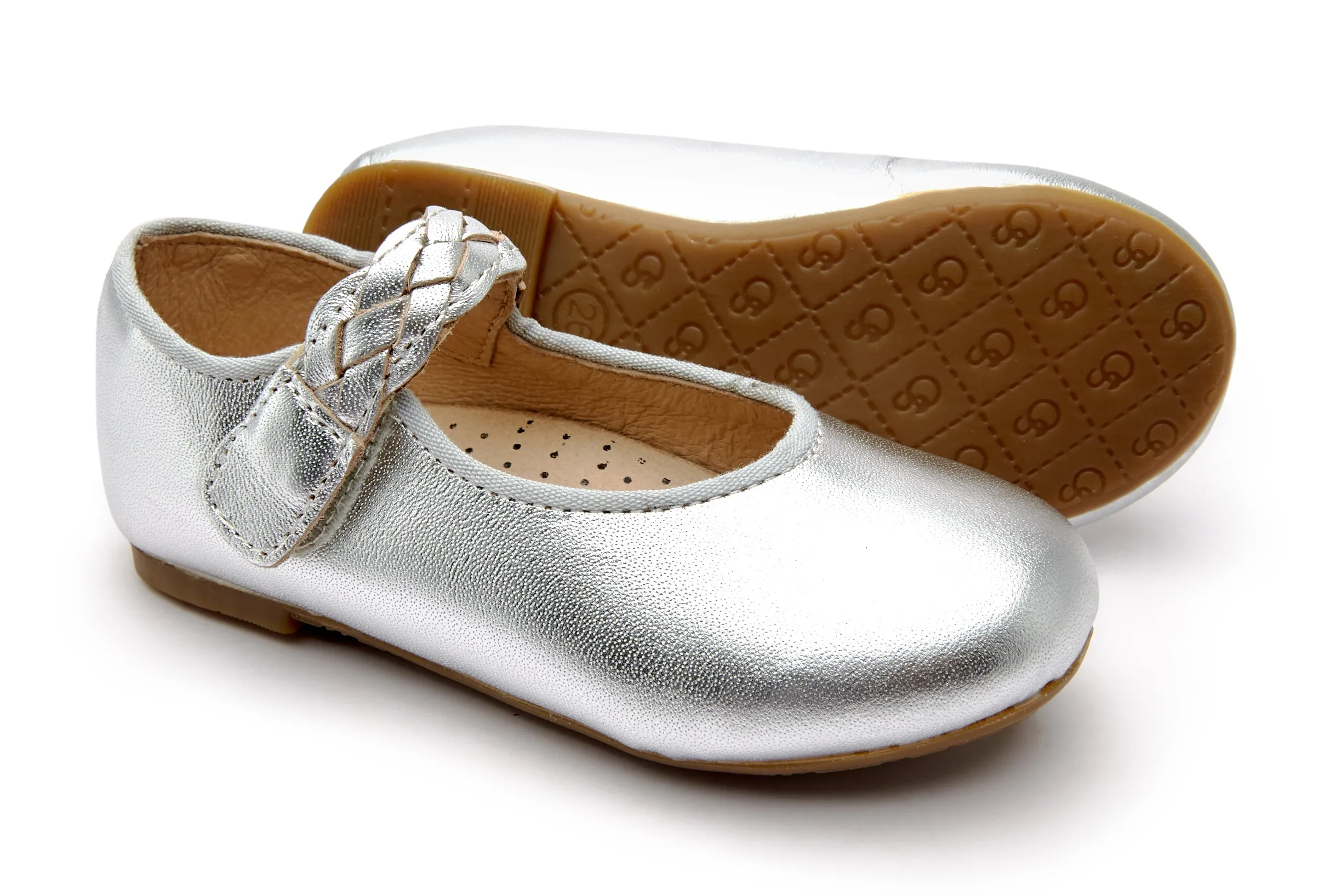 Old Soles Girl's 817 Lady Plat Shoes - Silver clean blend
