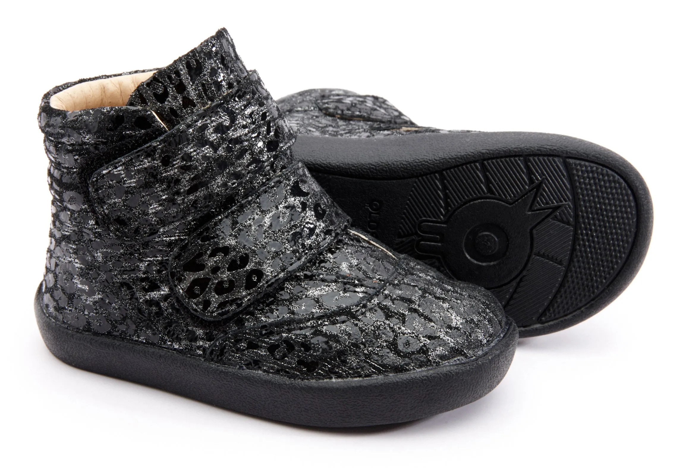 Old Soles Girl's & Boy's 5071 The Core Ankle Boot Sneaker - Pearlised Leopard ground grip