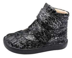 Old Soles Girl's & Boy's 5071 The Core Ankle Boot Sneaker - Pearlised Leopard stealth mode