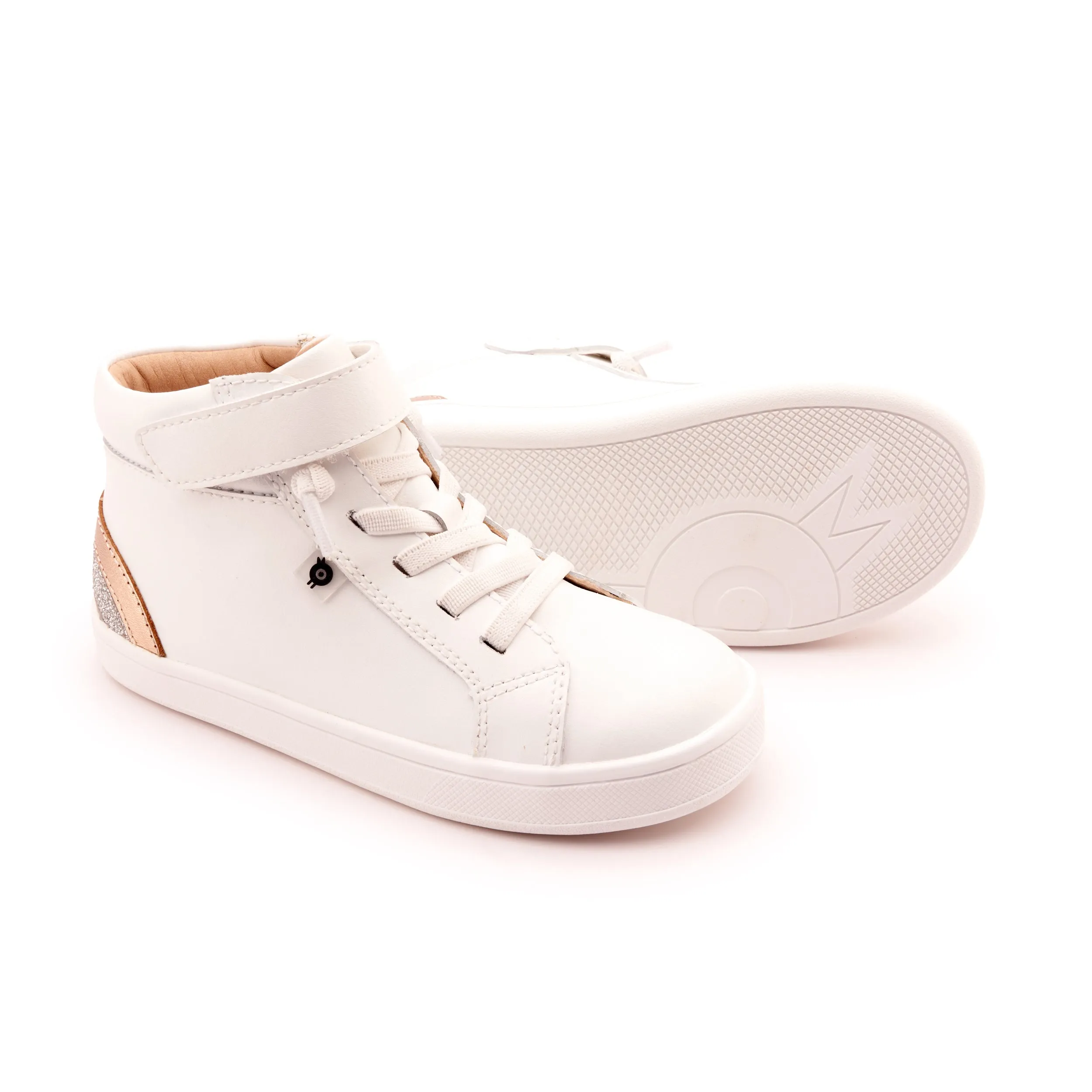 Old Soles Girl's and Boy's 1011 Sneaksta Rainbow Casual Shoes - Snow / Copper / Glam Argent daily move