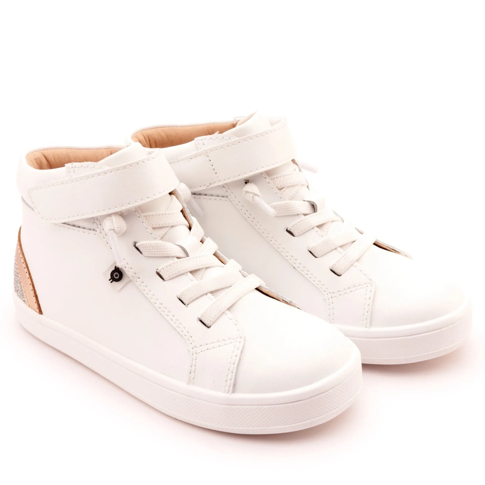 Old Soles Girl's and Boy's 1011 Sneaksta Rainbow Casual Shoes - Snow / Copper / Glam Argent chill edge