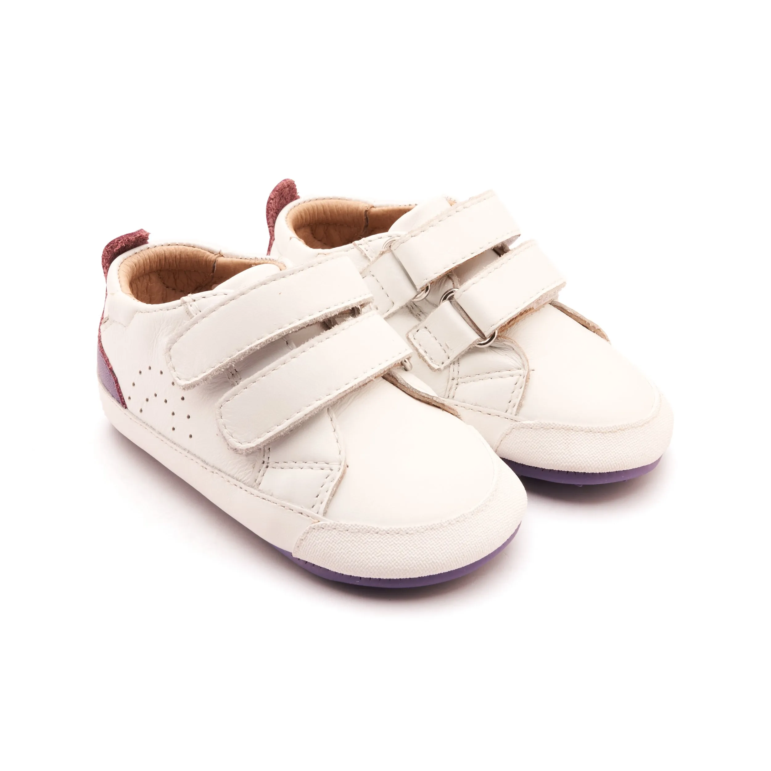 Old Soles Girl's Baby Tot Casual Shoes - Snow / Lavender breathable mesh