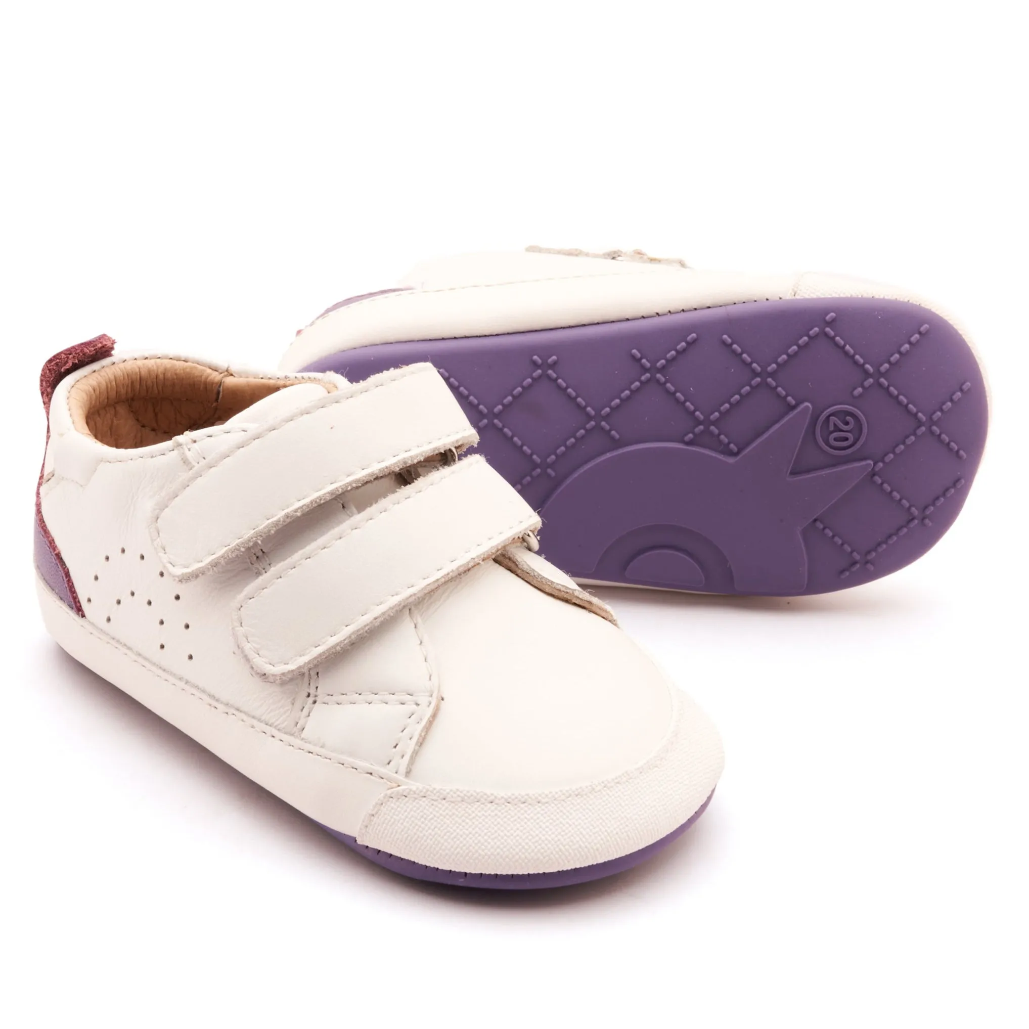 Old Soles Girl's Baby Tot Casual Shoes - Snow / Lavender travel edge