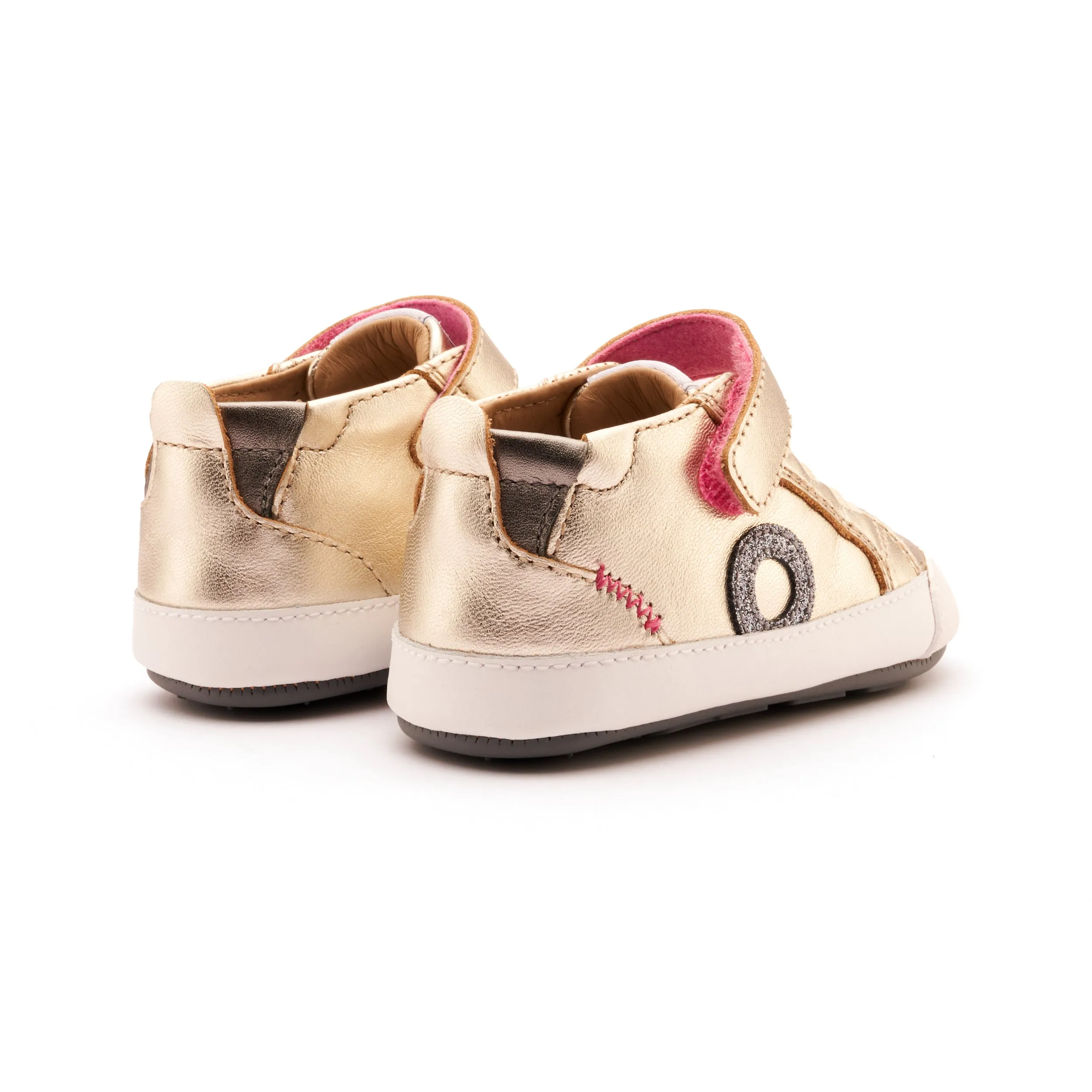 Old Soles Girl's Baby Zig Casual Shoes - Titanium / Rich Silver / Glam Gunmetal pure pace