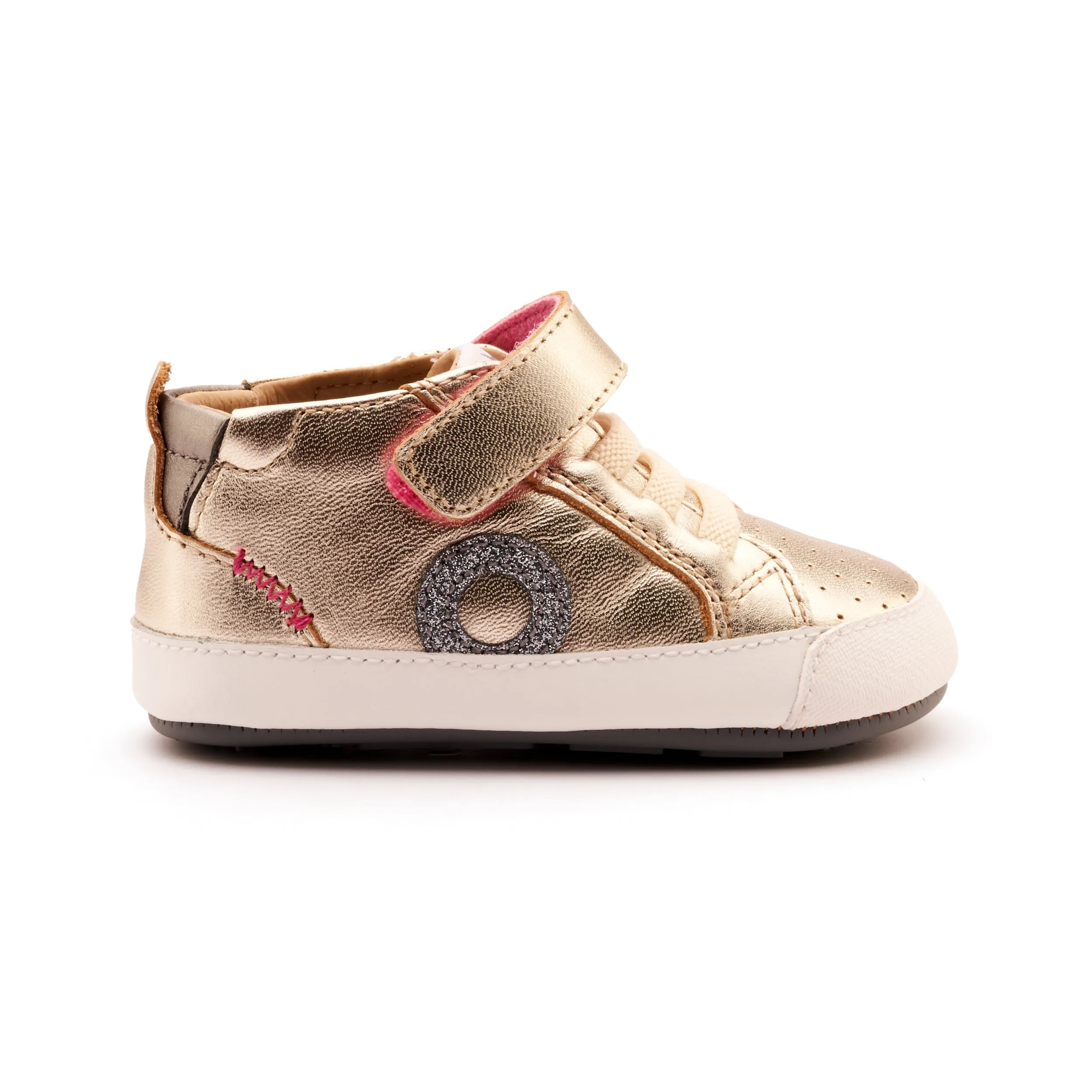 Old Soles Girl's Baby Zig Casual Shoes - Titanium / Rich Silver / Glam Gunmetal easy air
