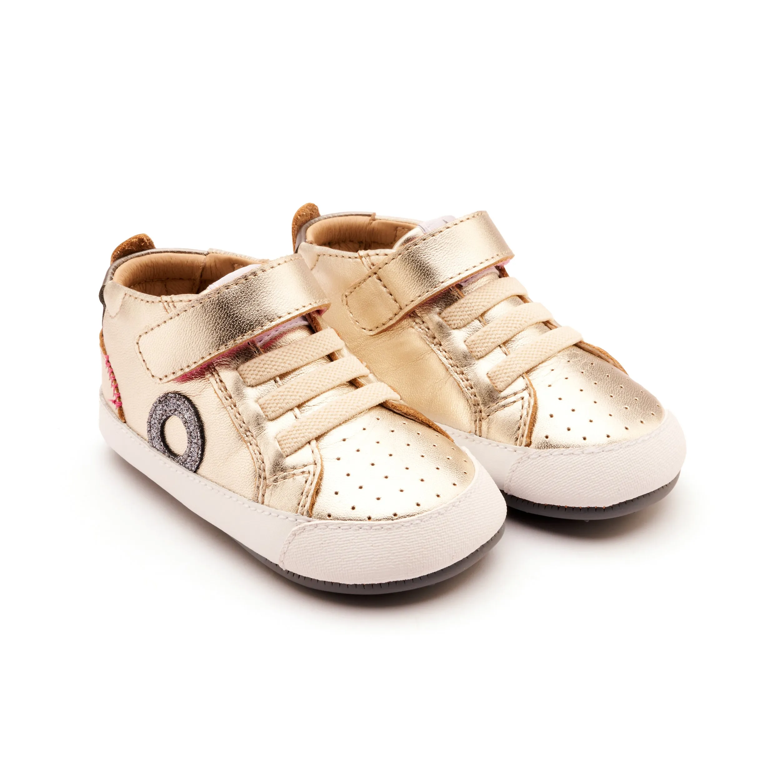 Old Soles Girl's Baby Zig Casual Shoes - Titanium / Rich Silver / Glam Gunmetal fresh flex
