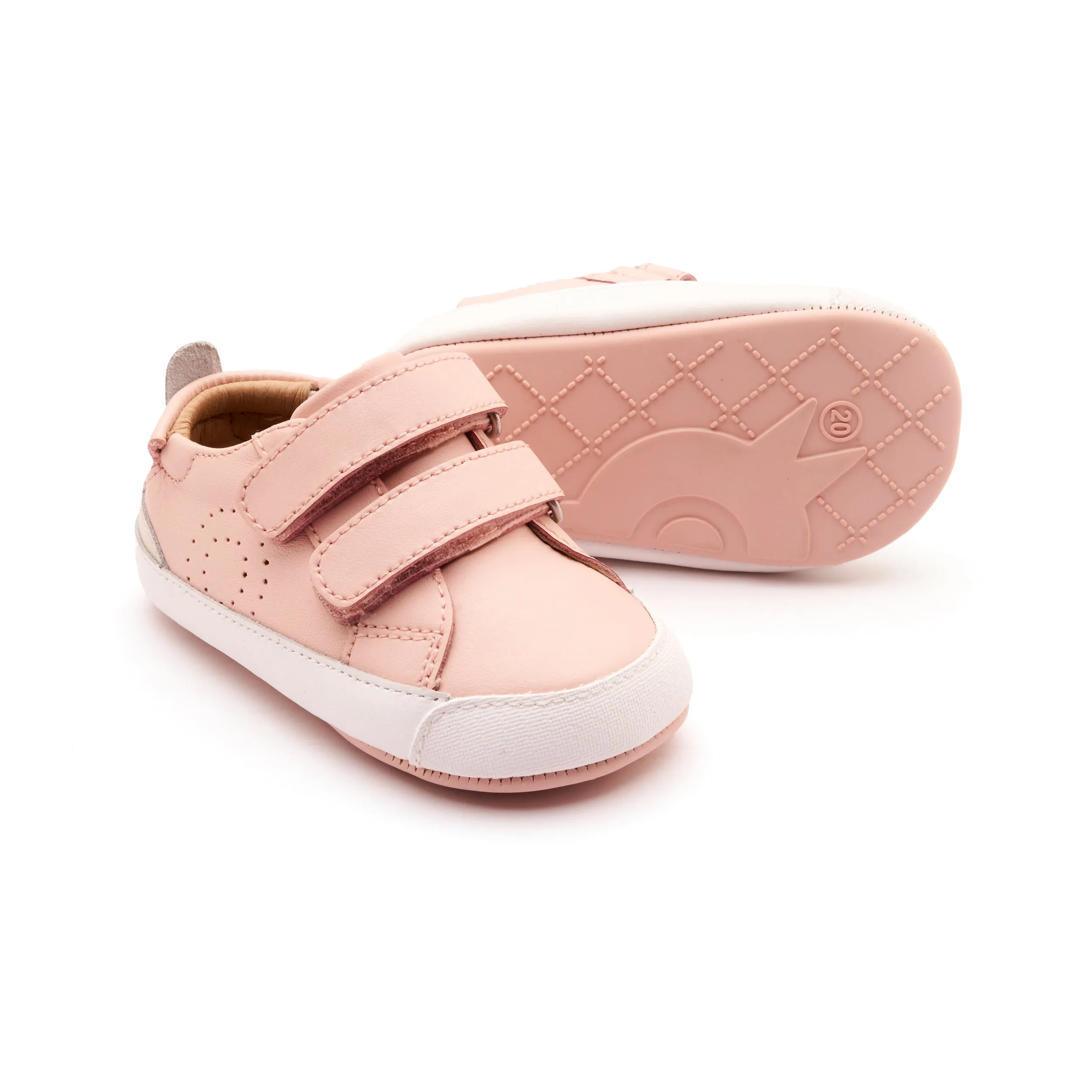 Old Soles Girl's BabyTot Casual Shoes - Powder Pink / Sporco feet happy