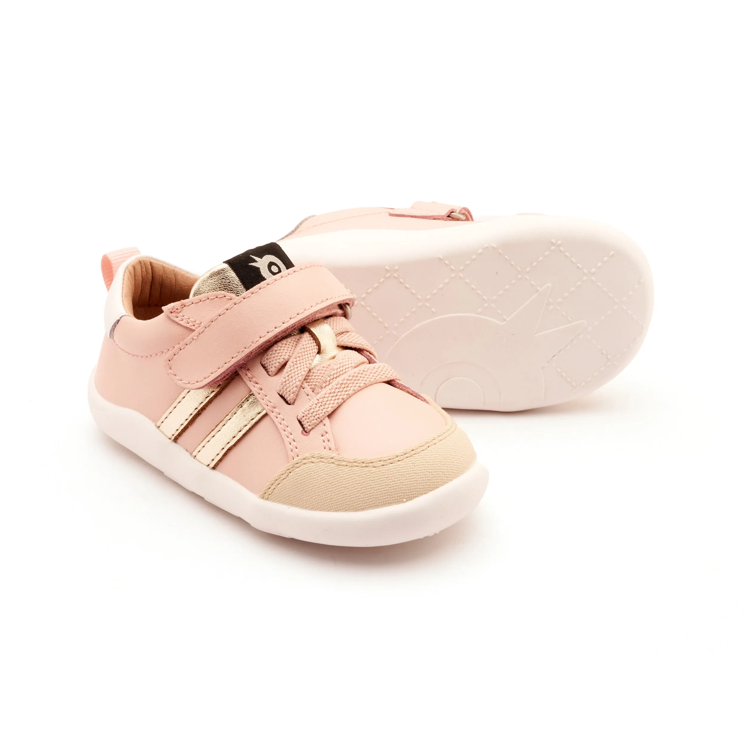 Old Soles Girl's Bowler Ground Casual Shoes - Powder Pink / Gold / Snow slow mood