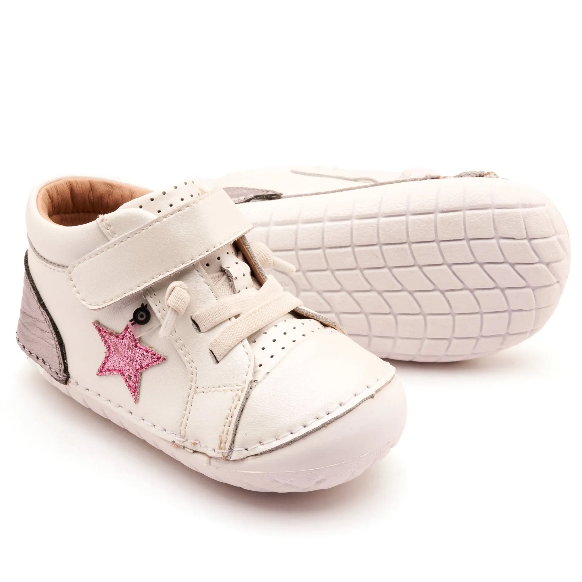 Old Soles Girl's Champster Pave Casual Shoes - Nacardo Blanco / Rich Silver / Glam Pink relax edge