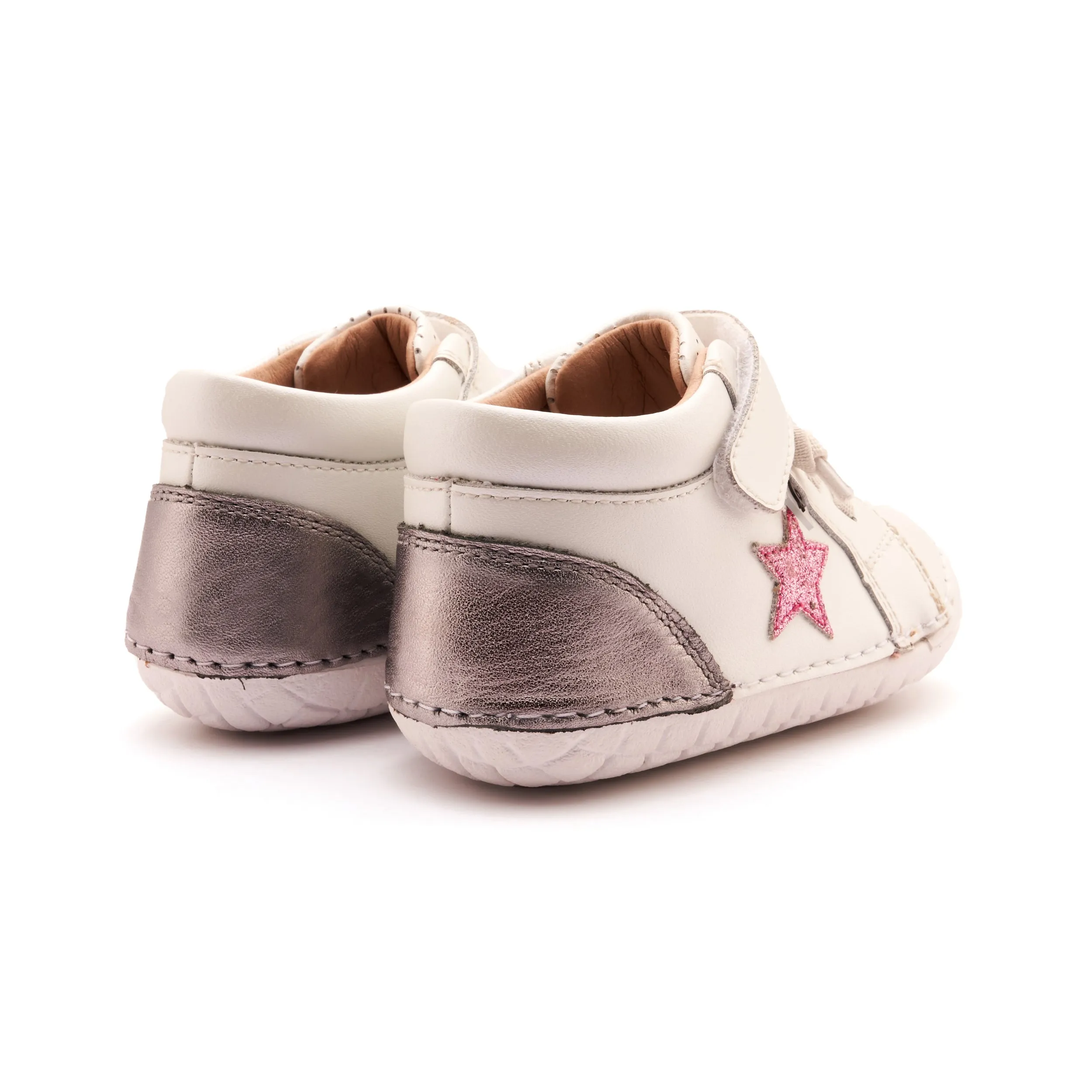 Old Soles Girl's Champster Pave Casual Shoes - Nacardo Blanco / Rich Silver / Glam Pink city vibe