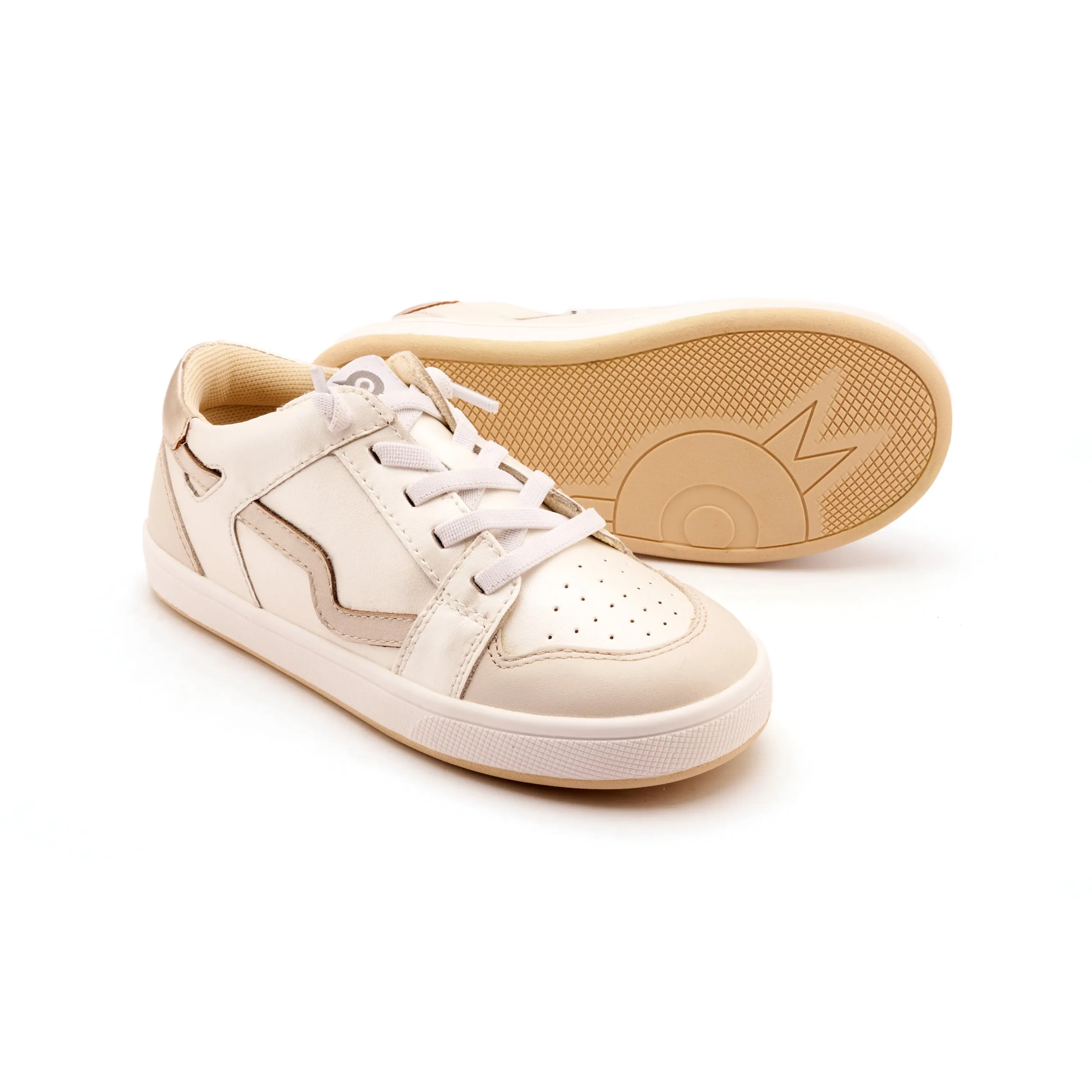Old Soles Girl's Field Runner Casual Shoes - Nacardo Blanco / Vanilla / Gold shift mode